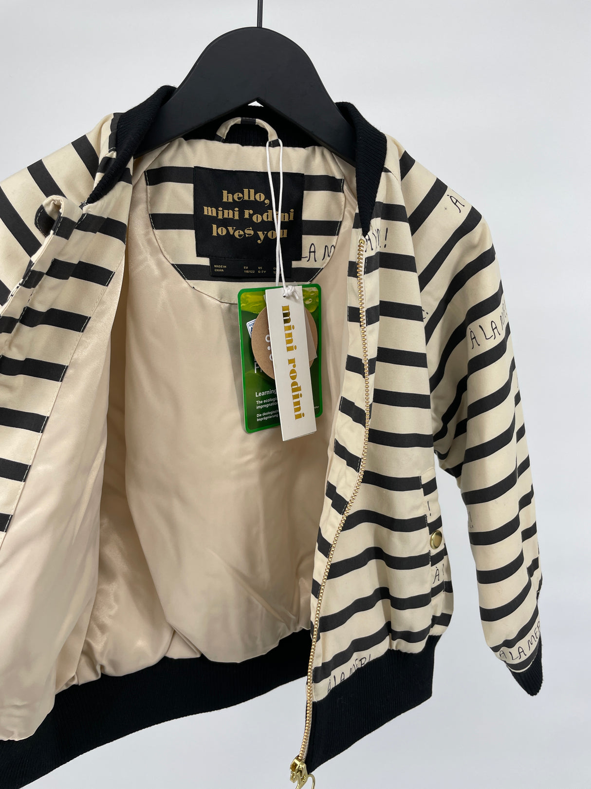 Baseball Jas Beige Zwart A La Mer Maat 116 / 122