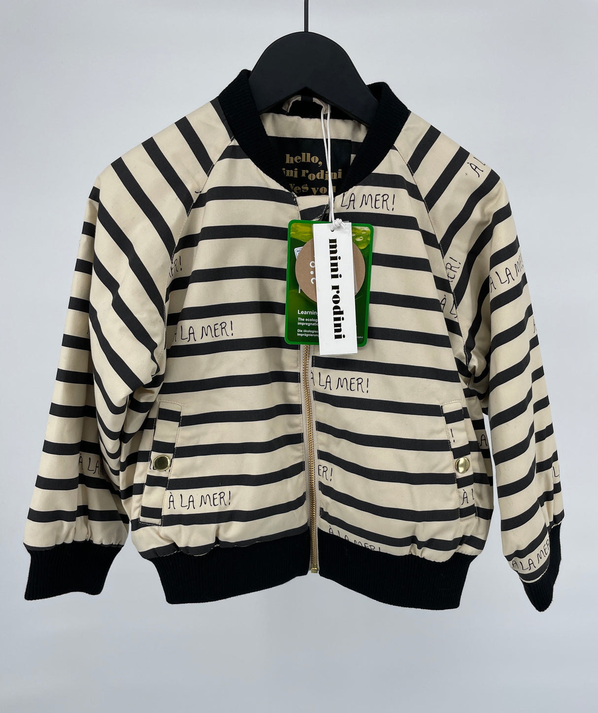 Baseball Jas Beige Zwart A La Mer Maat 116 / 122