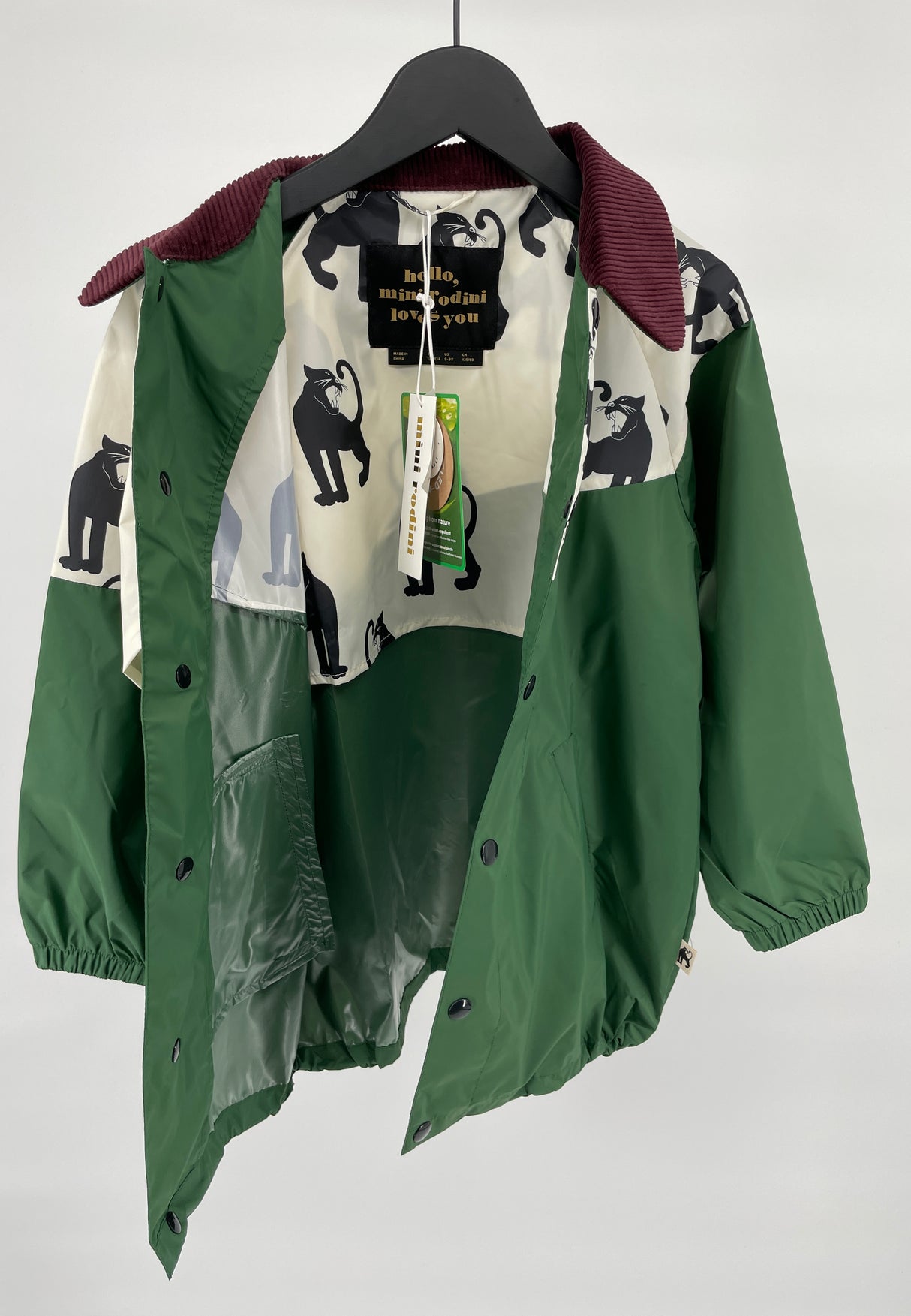 Jas Lichtgewicht Groen Panter Maat 128 / 134