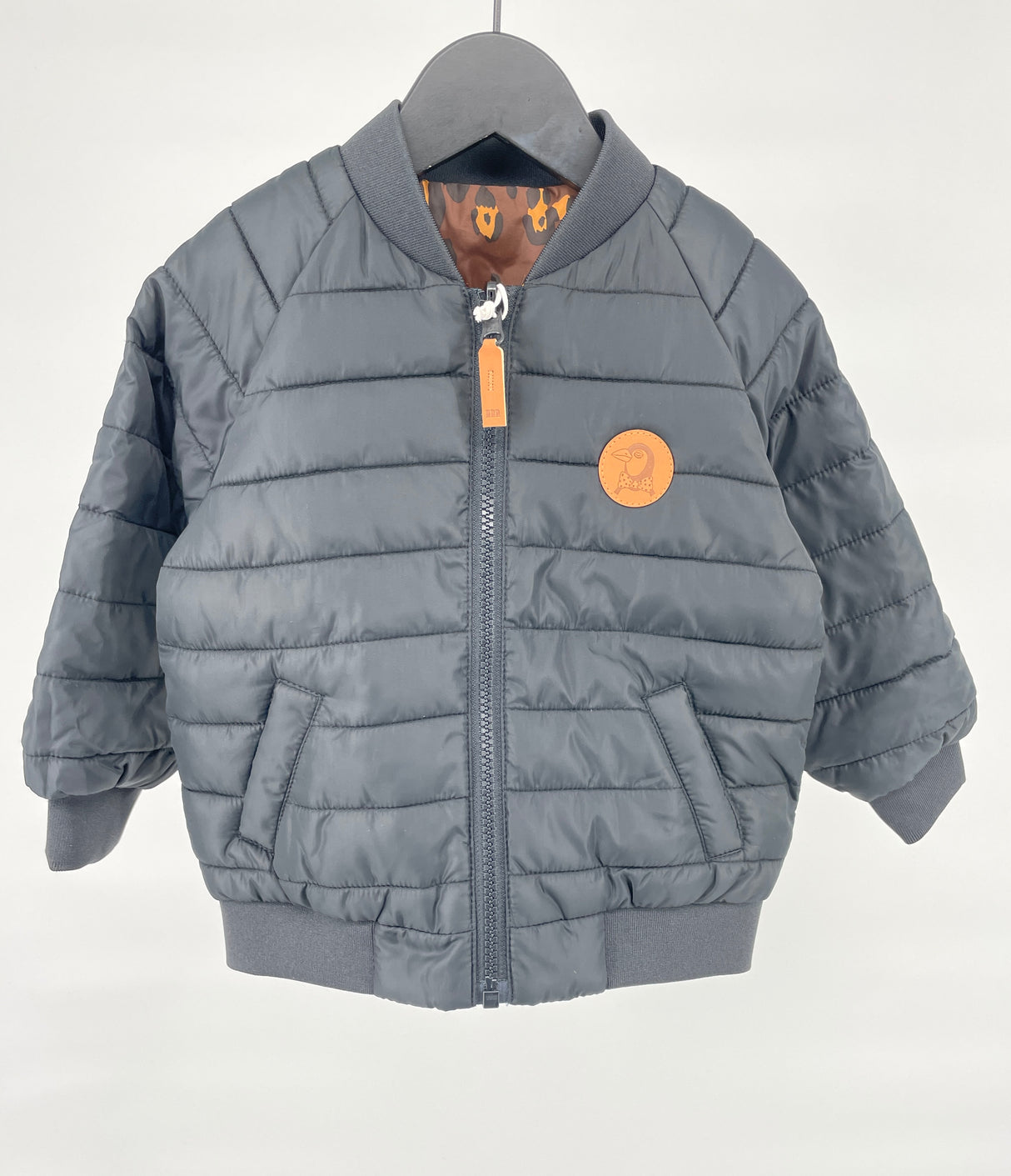 Baseball Jas Rerversible Zwart of Luipaard Maat 80 / 86