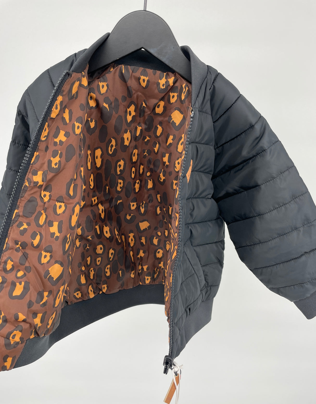 Baseball Jas Rerversible Zwart of Luipaard Maat 80 / 86