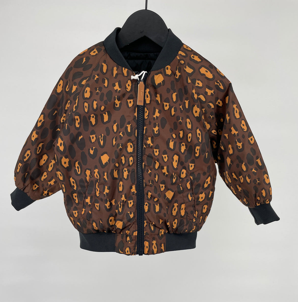 Baseball Jas Rerversible Zwart of Luipaard Maat 80 / 86