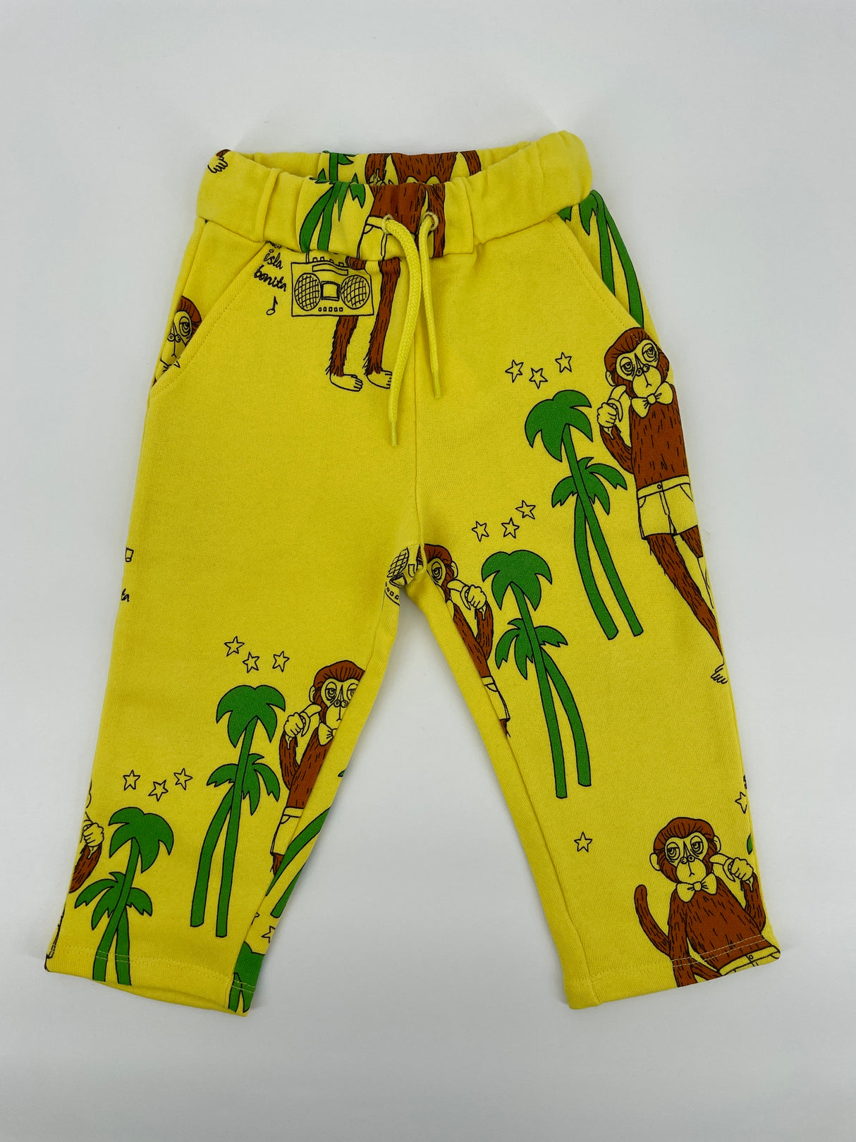 Joggingbroek Geel Apen Maat 80 / 86