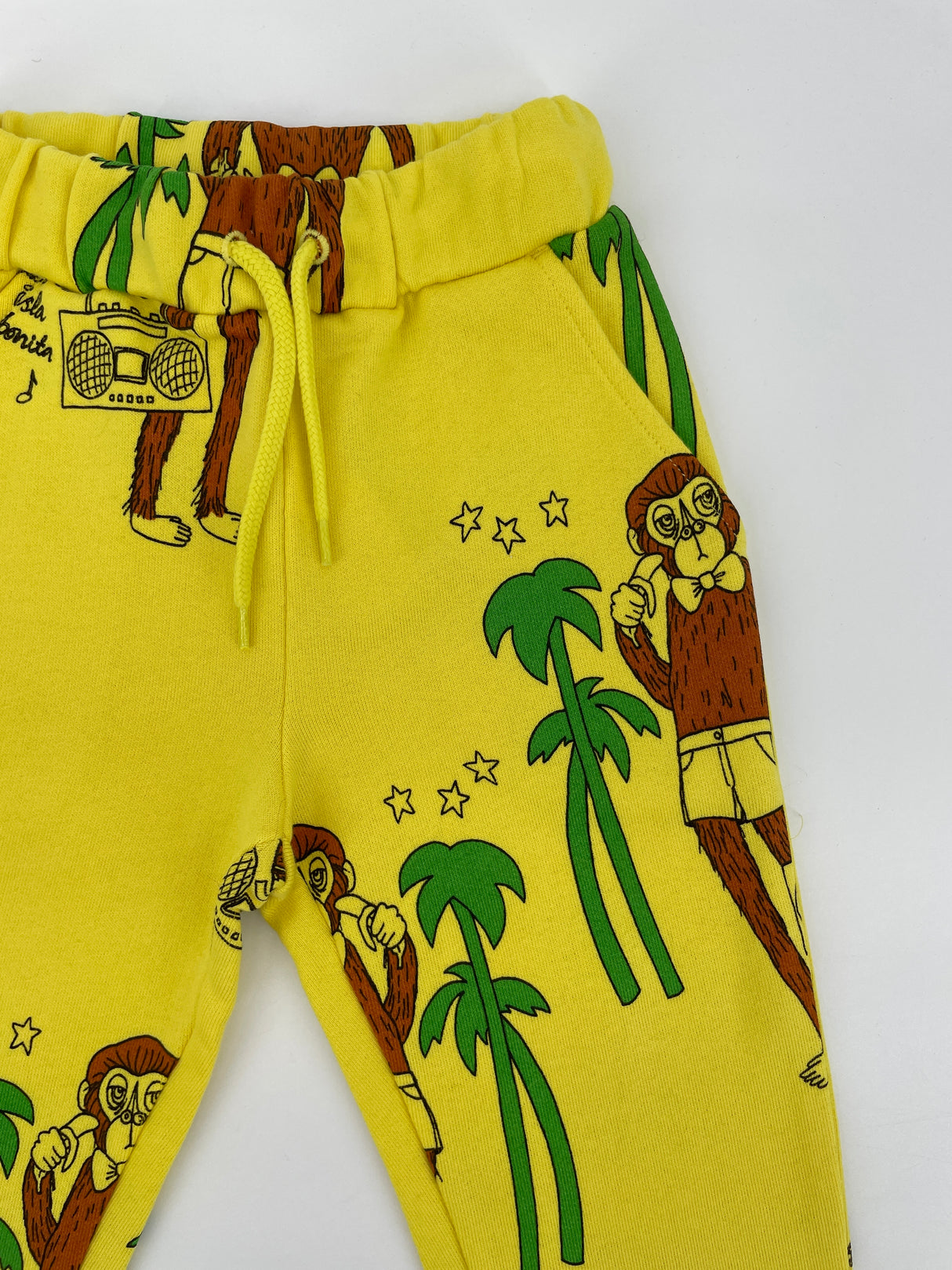 Joggingbroek Geel Apen Maat 80 / 86