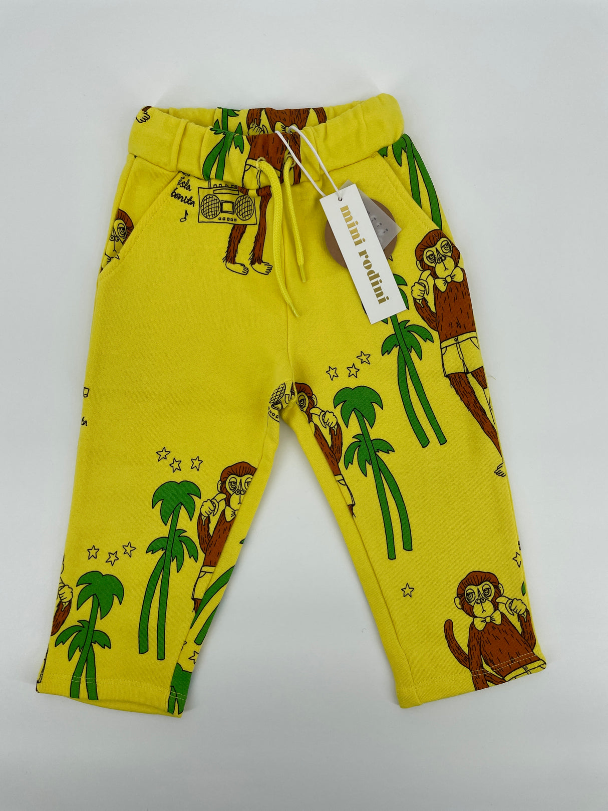 Joggingbroek Geel Apen Maat 80 / 86