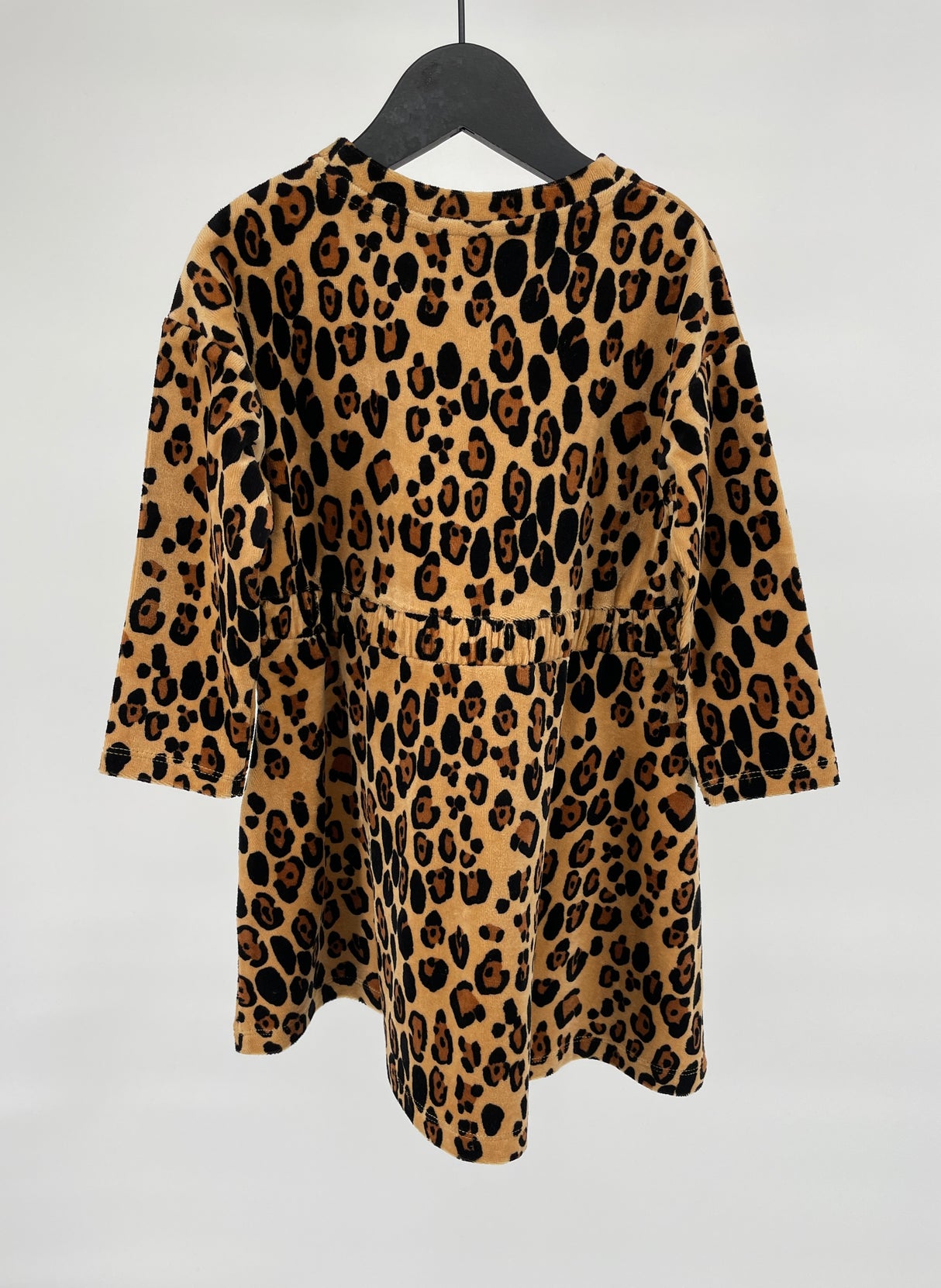 Jurk Bruin Velours Luipaard Maat 92 / 98