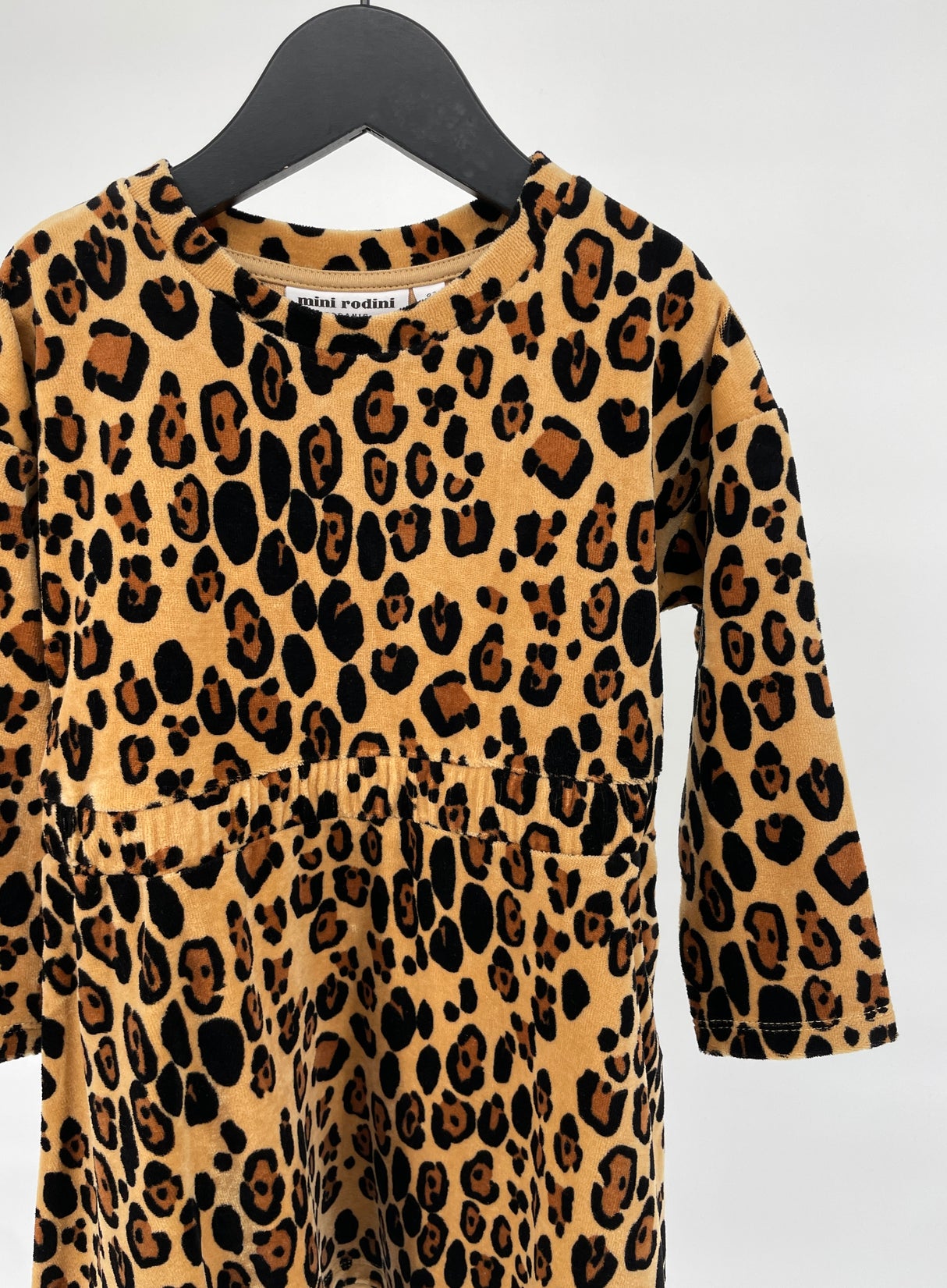 Jurk Bruin Velours Luipaard Maat 92 / 98