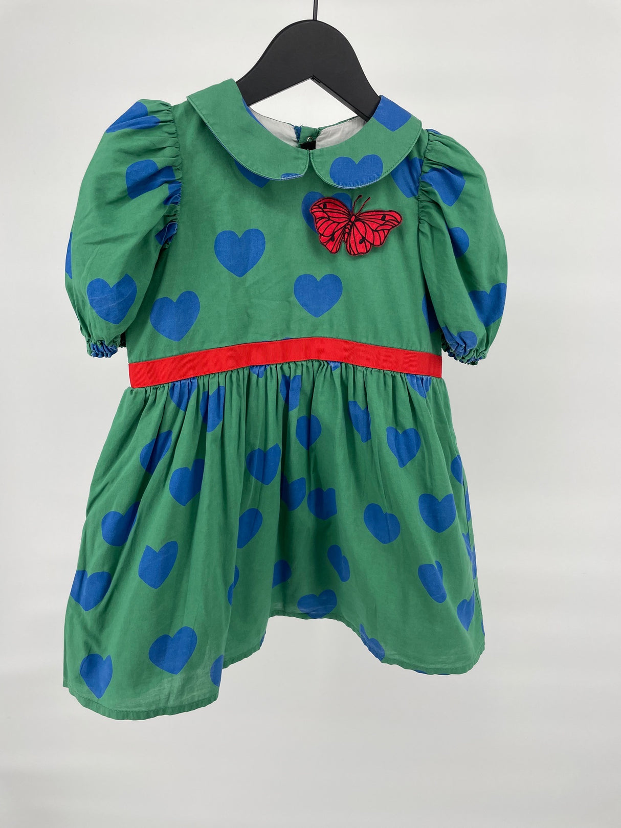 Jurk Groen Hartjes Maat 92 / 98