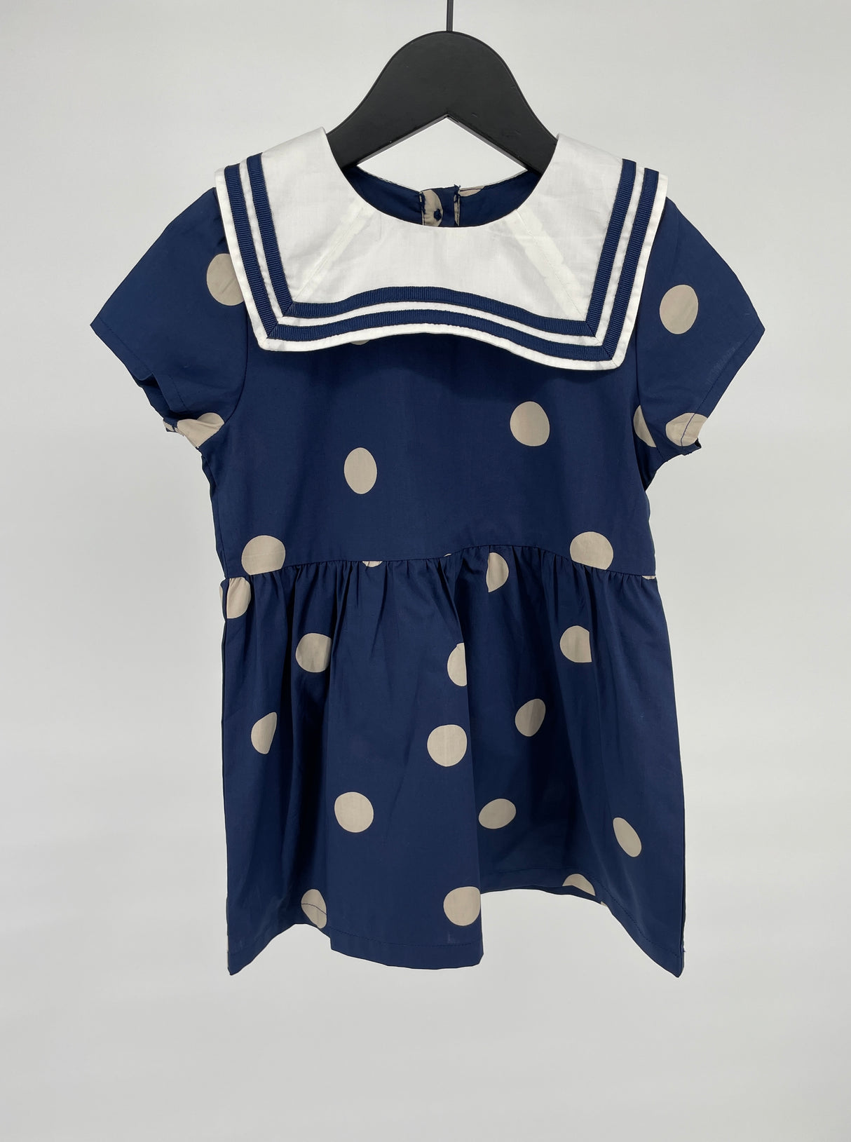 Jurk Matroos Donkerblauw Stippen