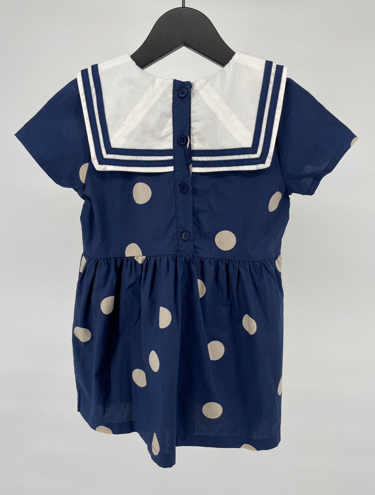 Jurk Matroos Donkerblauw Stippen