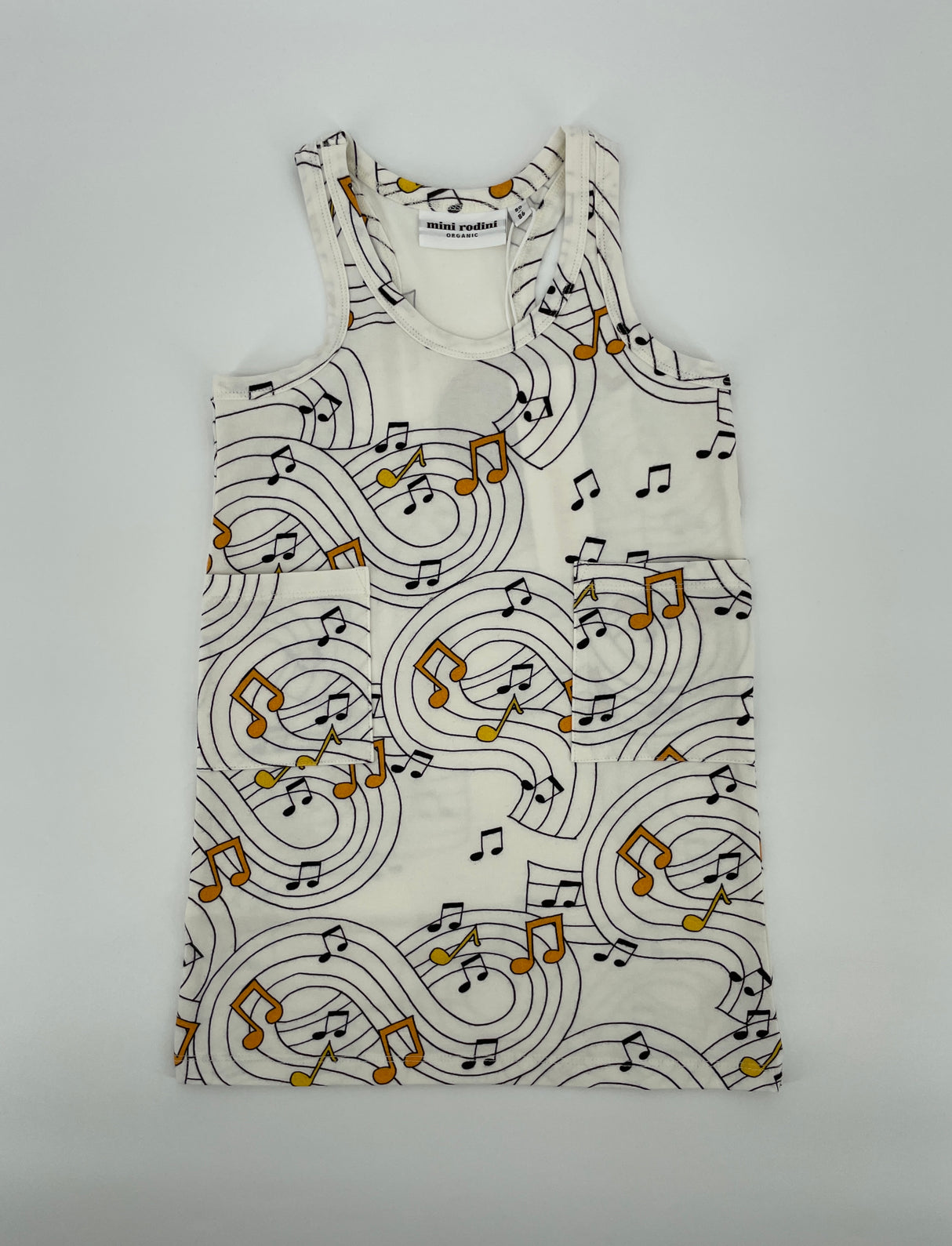 Jurk Beige Muzieknoten Maat 80 / 86