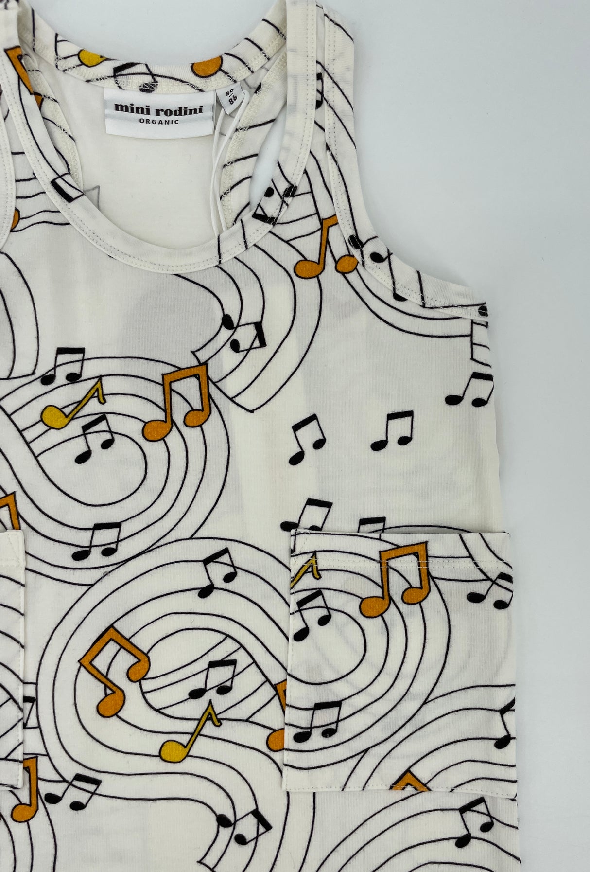 Jurk Beige Muzieknoten Maat 80 / 86