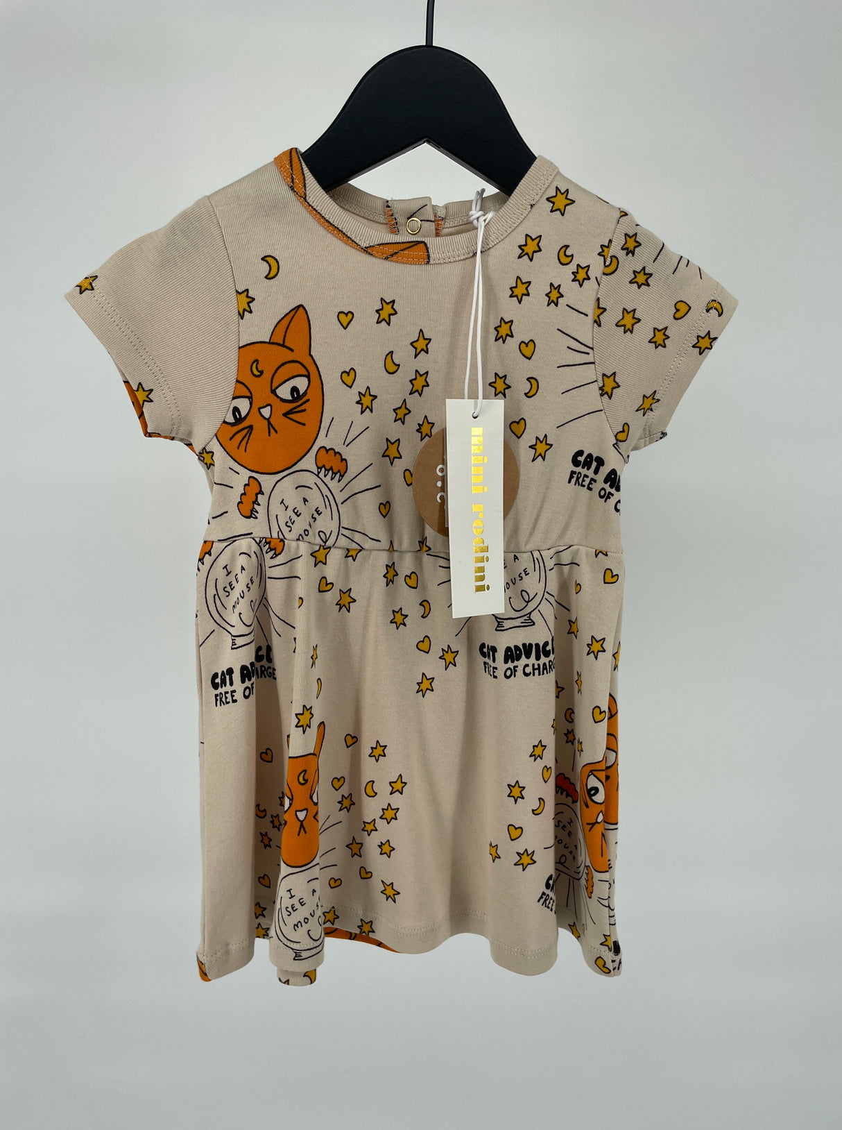 Jurkje Beige Cat Advice Maat 68 - 74