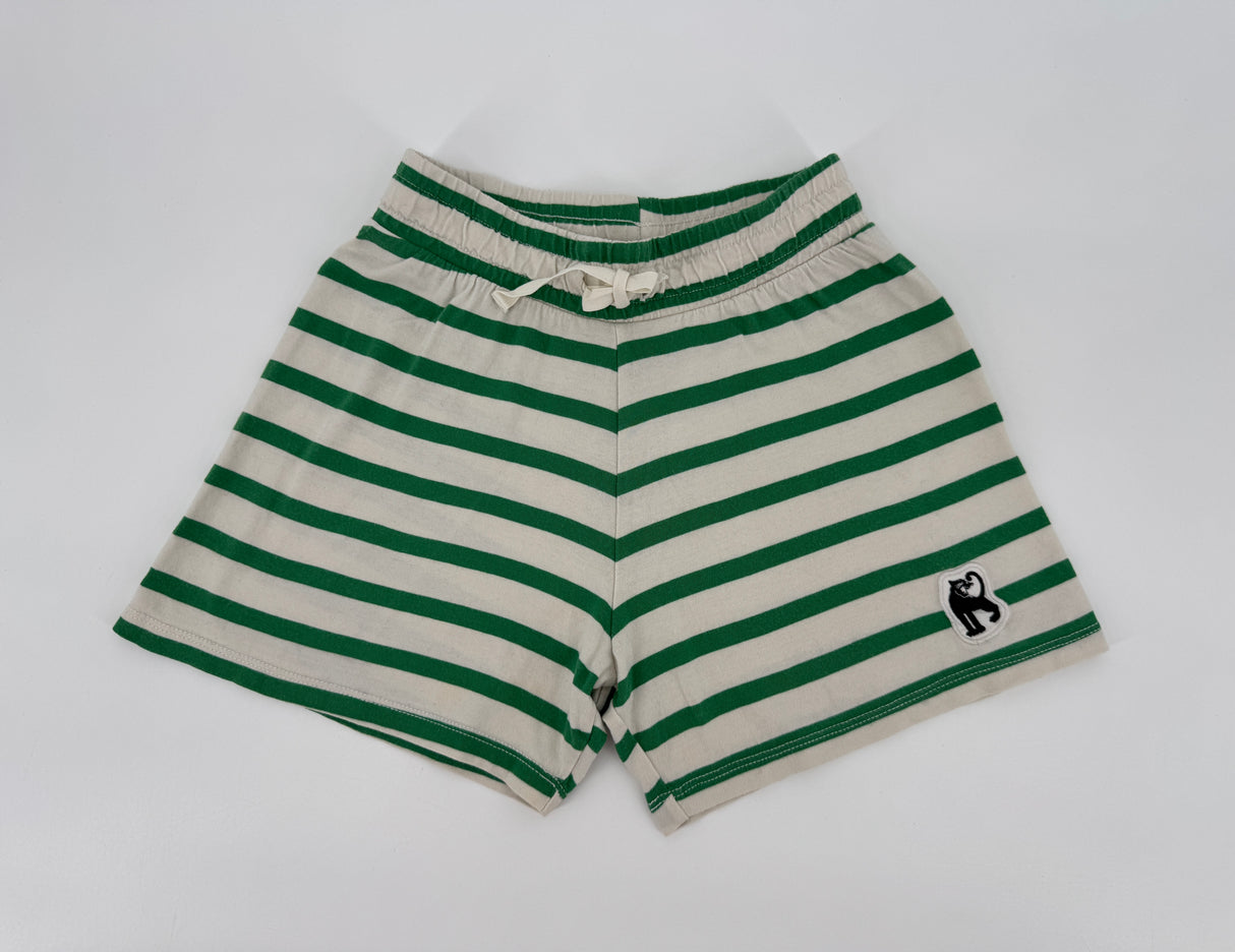Korte Broek Beige Groen Gestreept Maat 140 / 146
