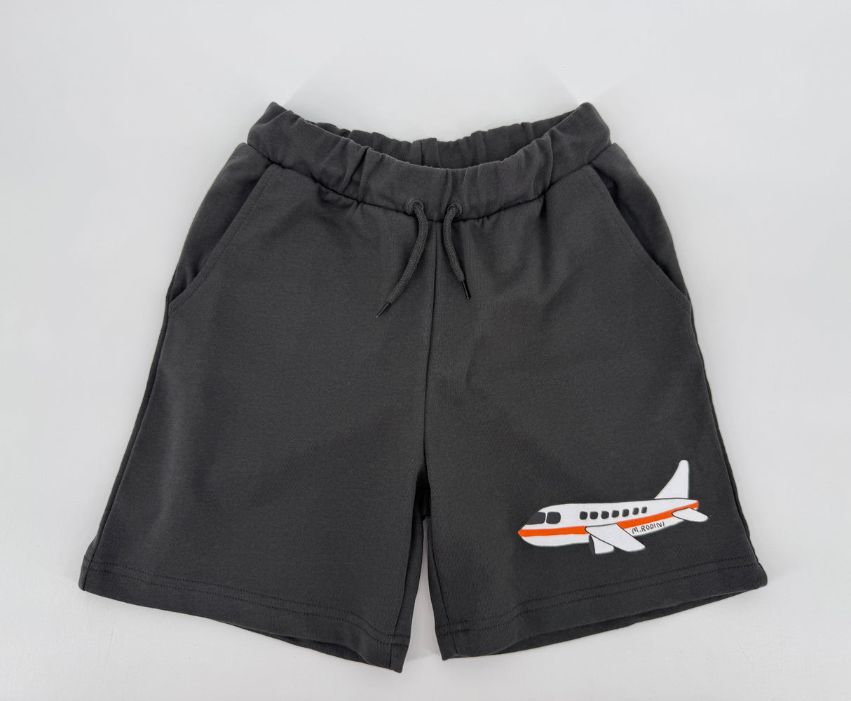 Korte Broek Grijs Vliegtuig Maat 140 / 146