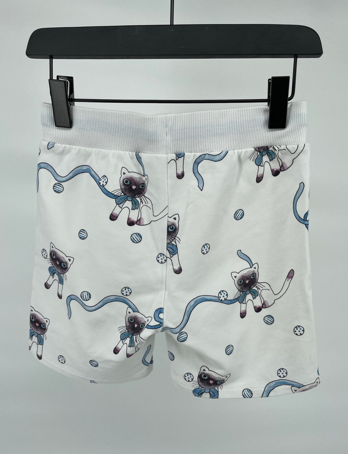 Korte Broek Wit Poezen Print Maat 116 / 122