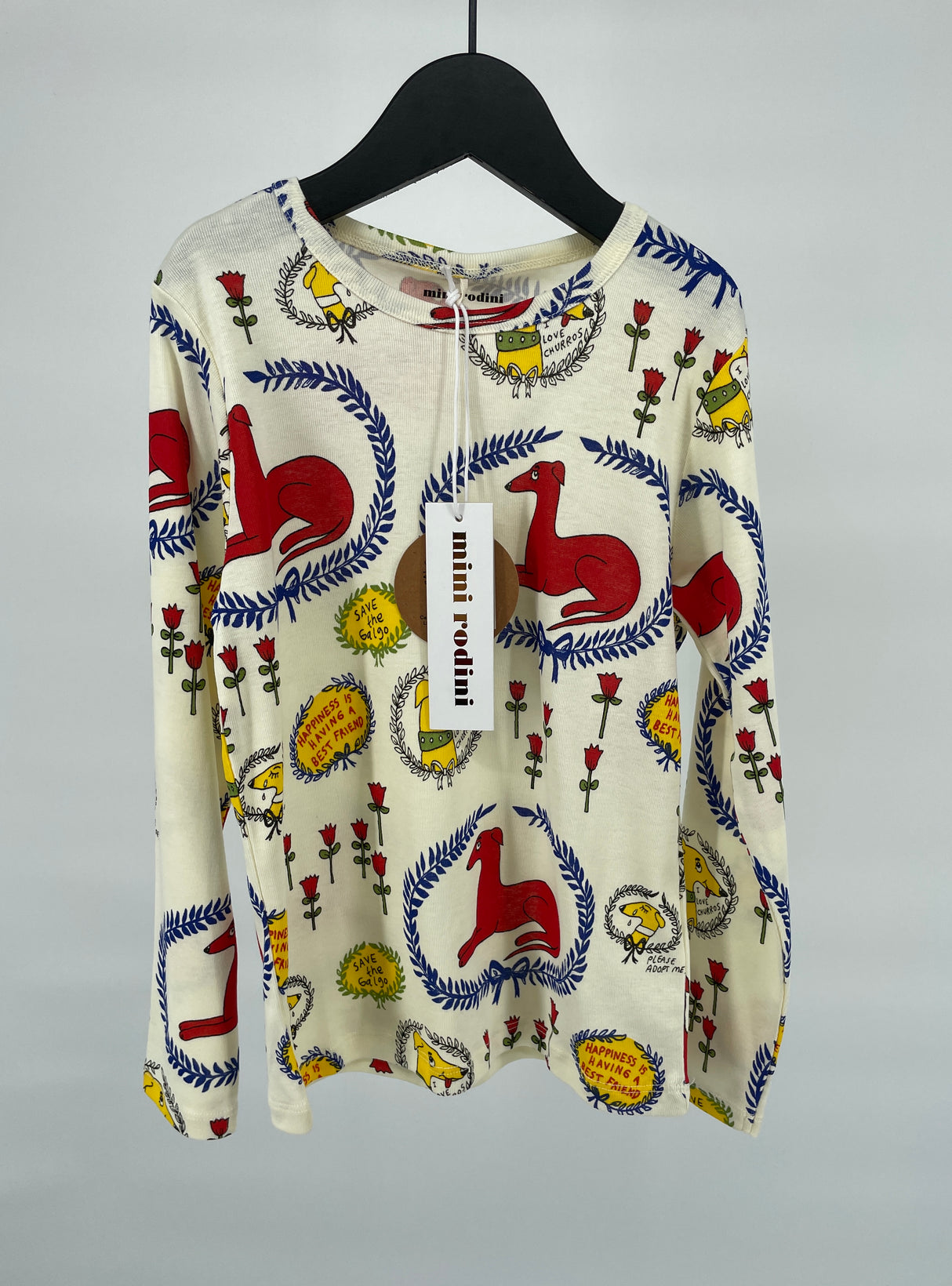 Longsleeve Beige Honden Print