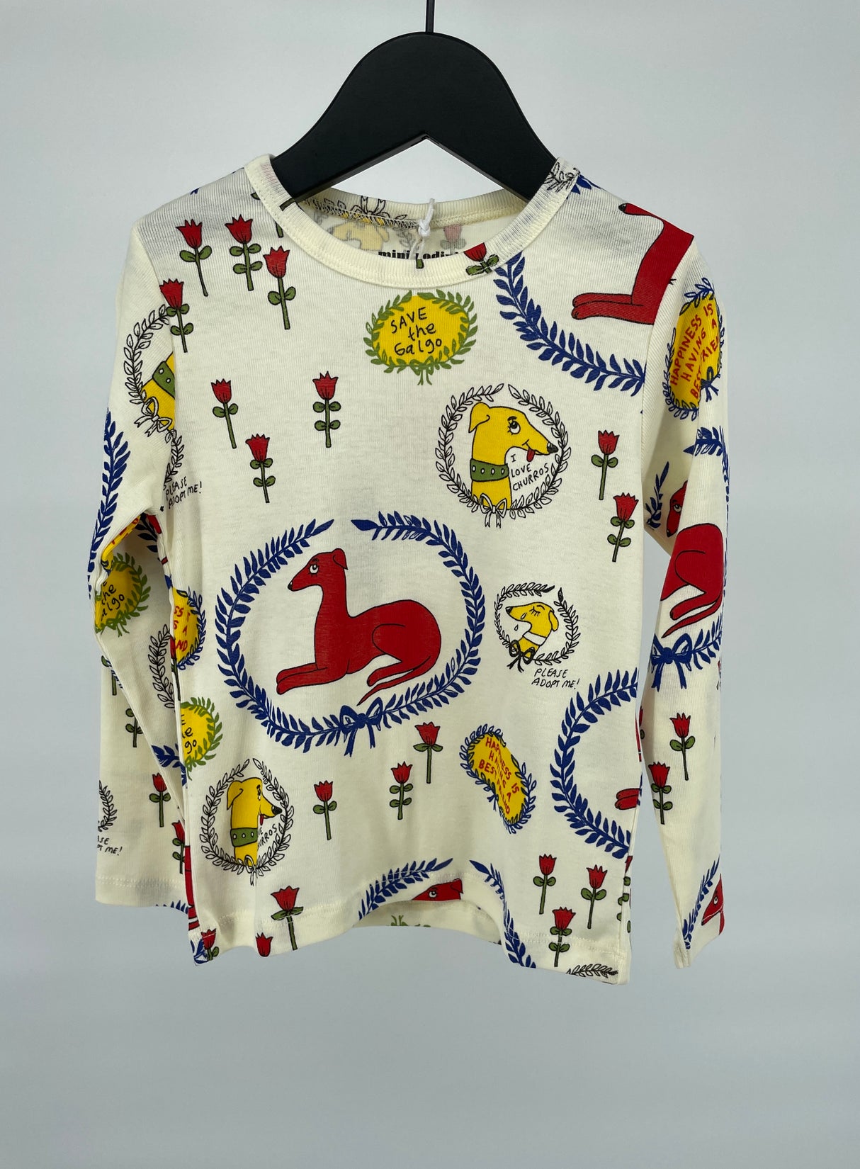 Longsleeve Beige Honden Print