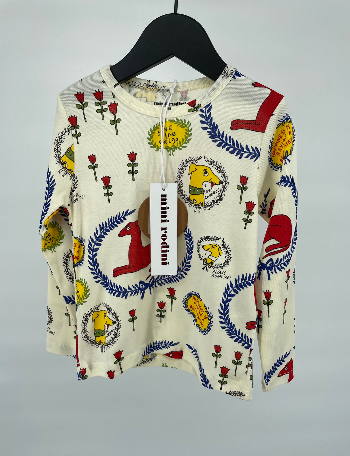 Longsleeve Beige Honden Print