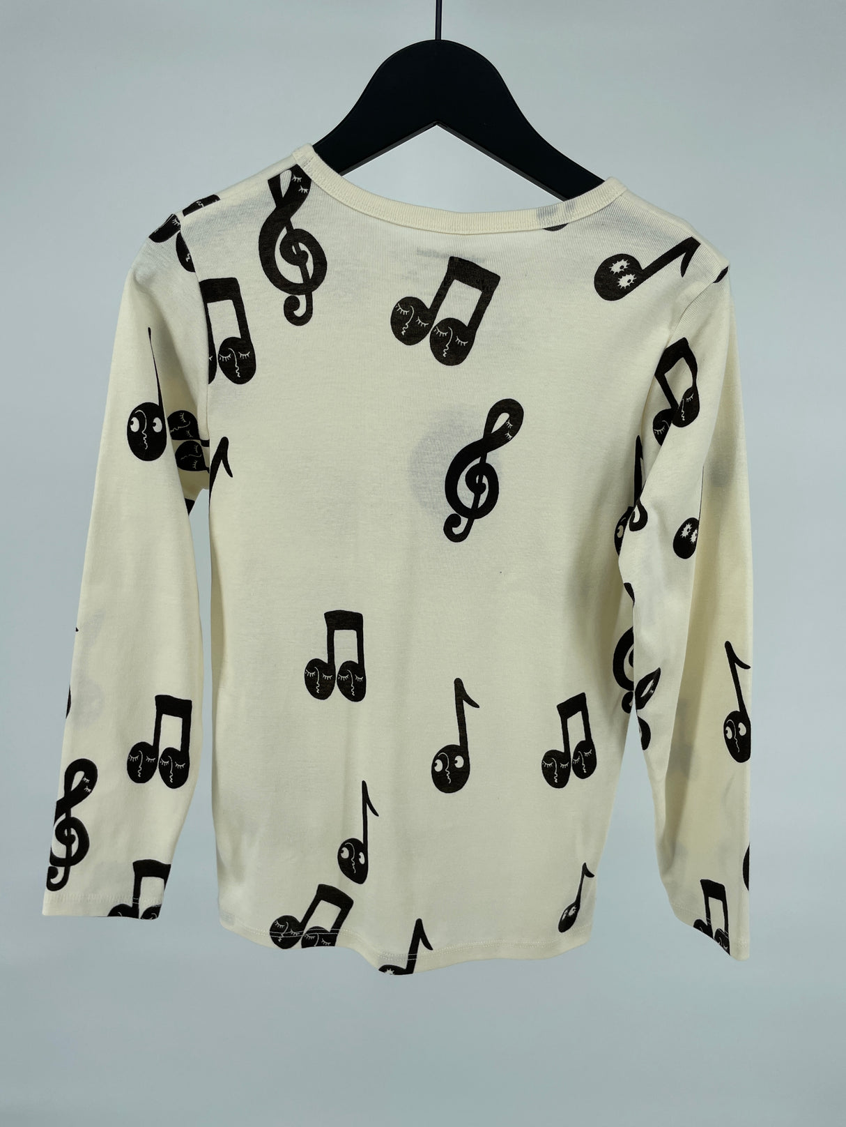 Longsleeve Beige Muzieknoten Maat 128 / 134