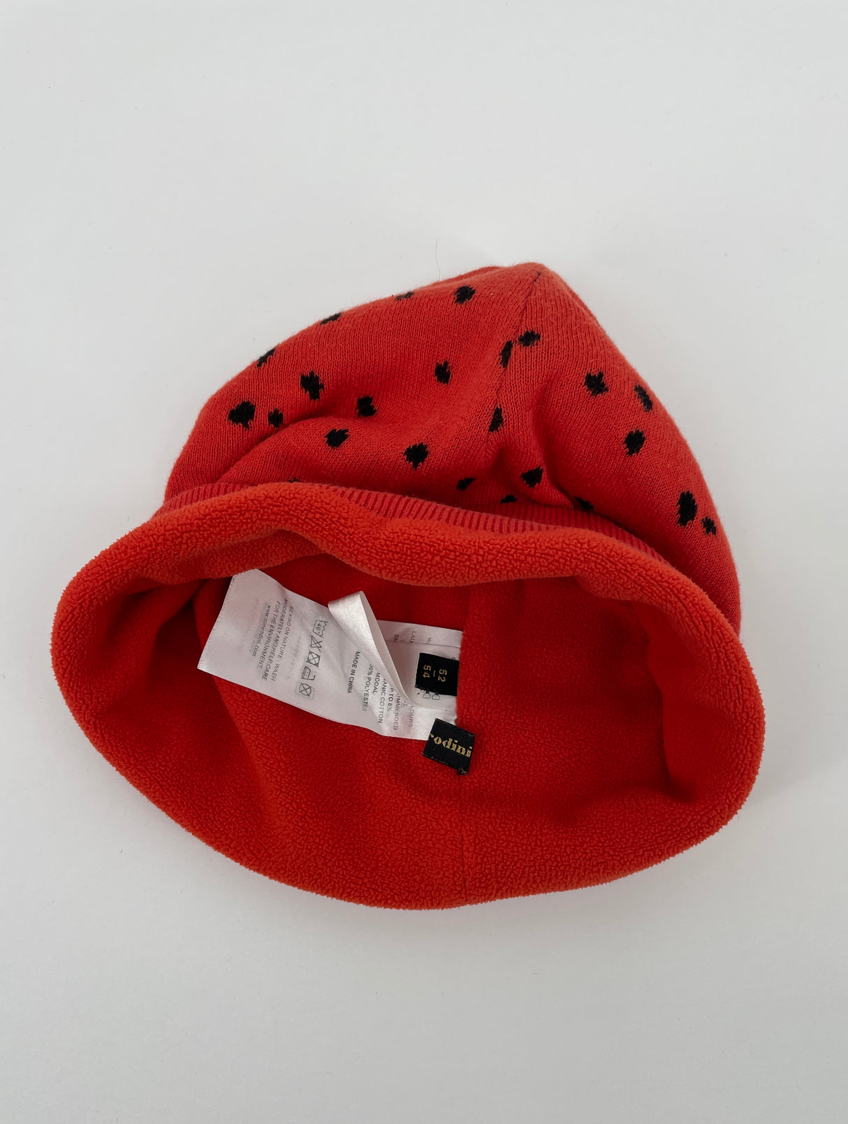 Muts Rood Aardbei Gebreid Maat 3 - 9 Jaar