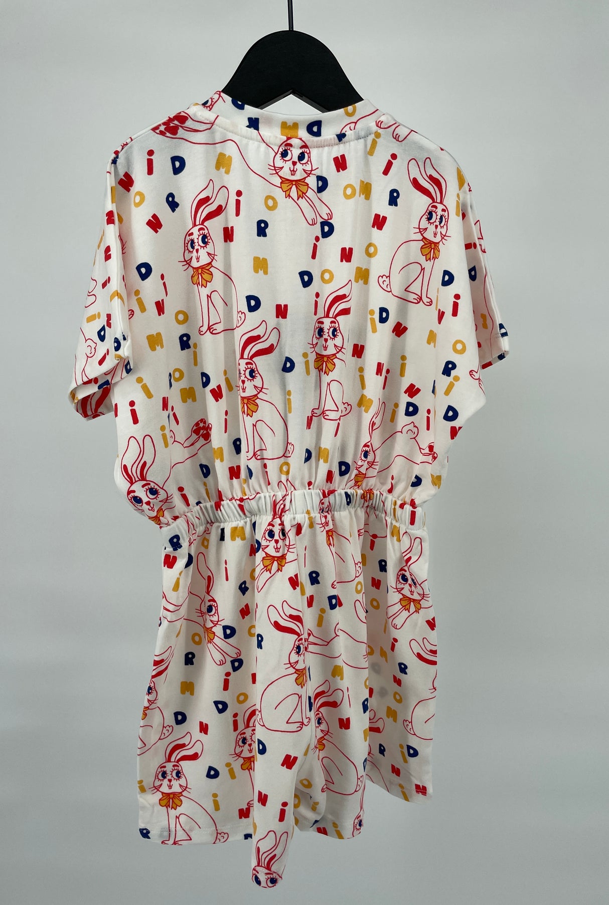 Zomerpak Korte Mouw Beige Konijnen Print Maat 104 / 110