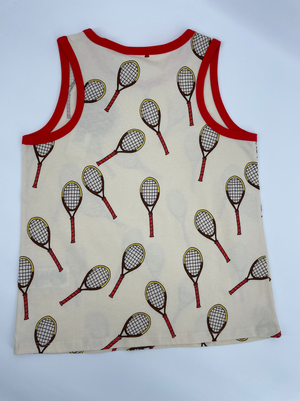 Tanktop Beige Tennisrackets Maat 128 / 134