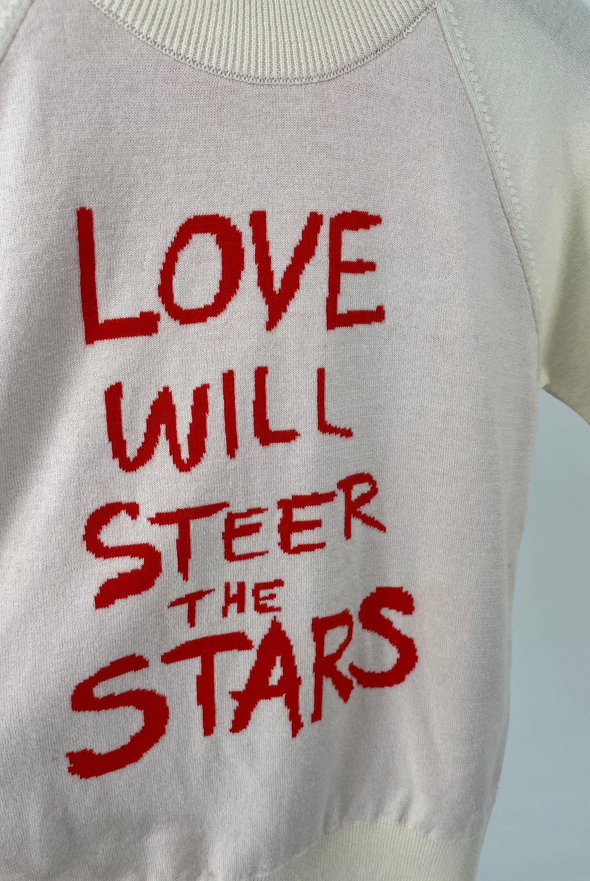 Trui Gebreid Beige Love Maat 116 / 122