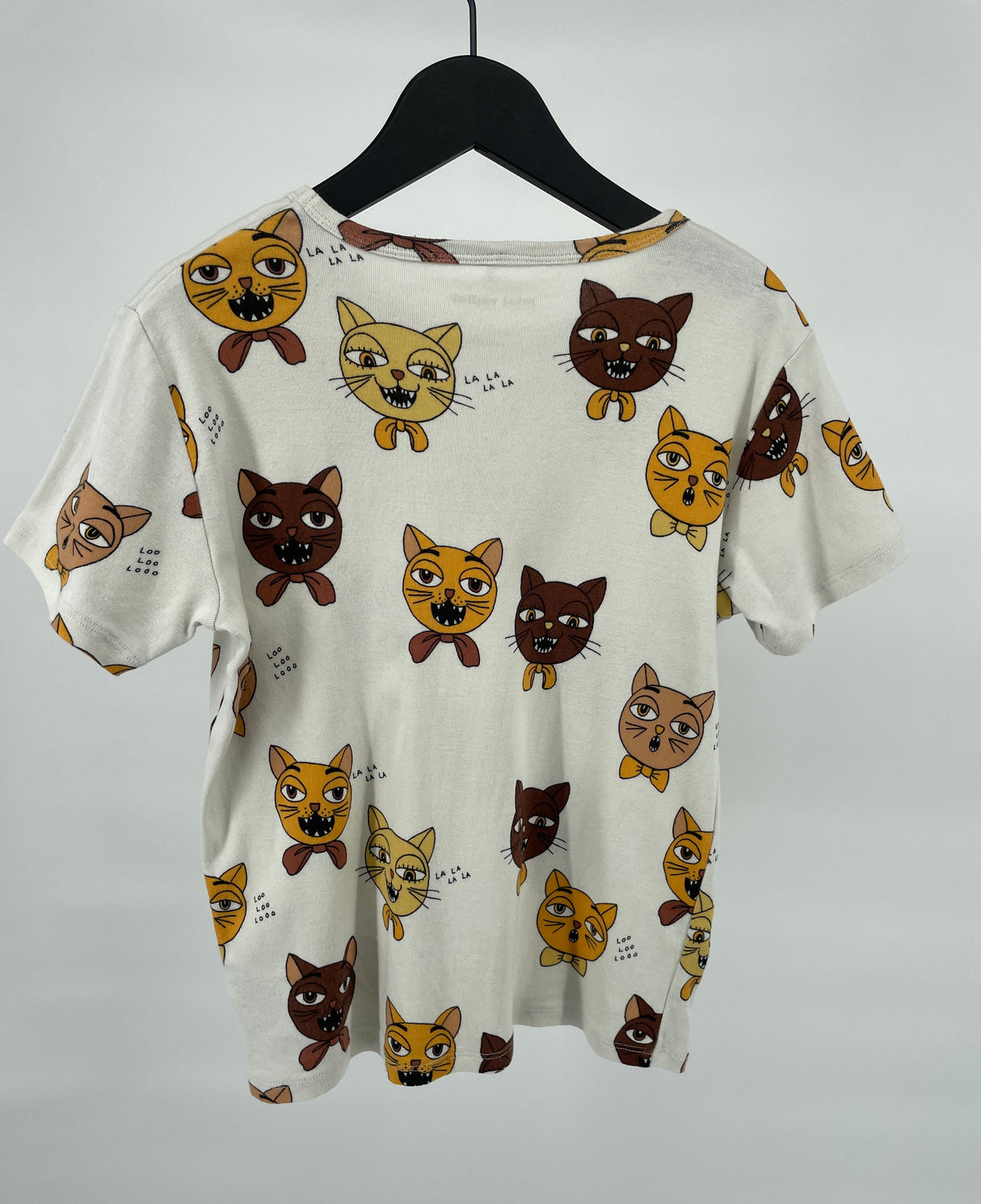 T-shirt Beige Katten Koor Print Maat 140 / 146