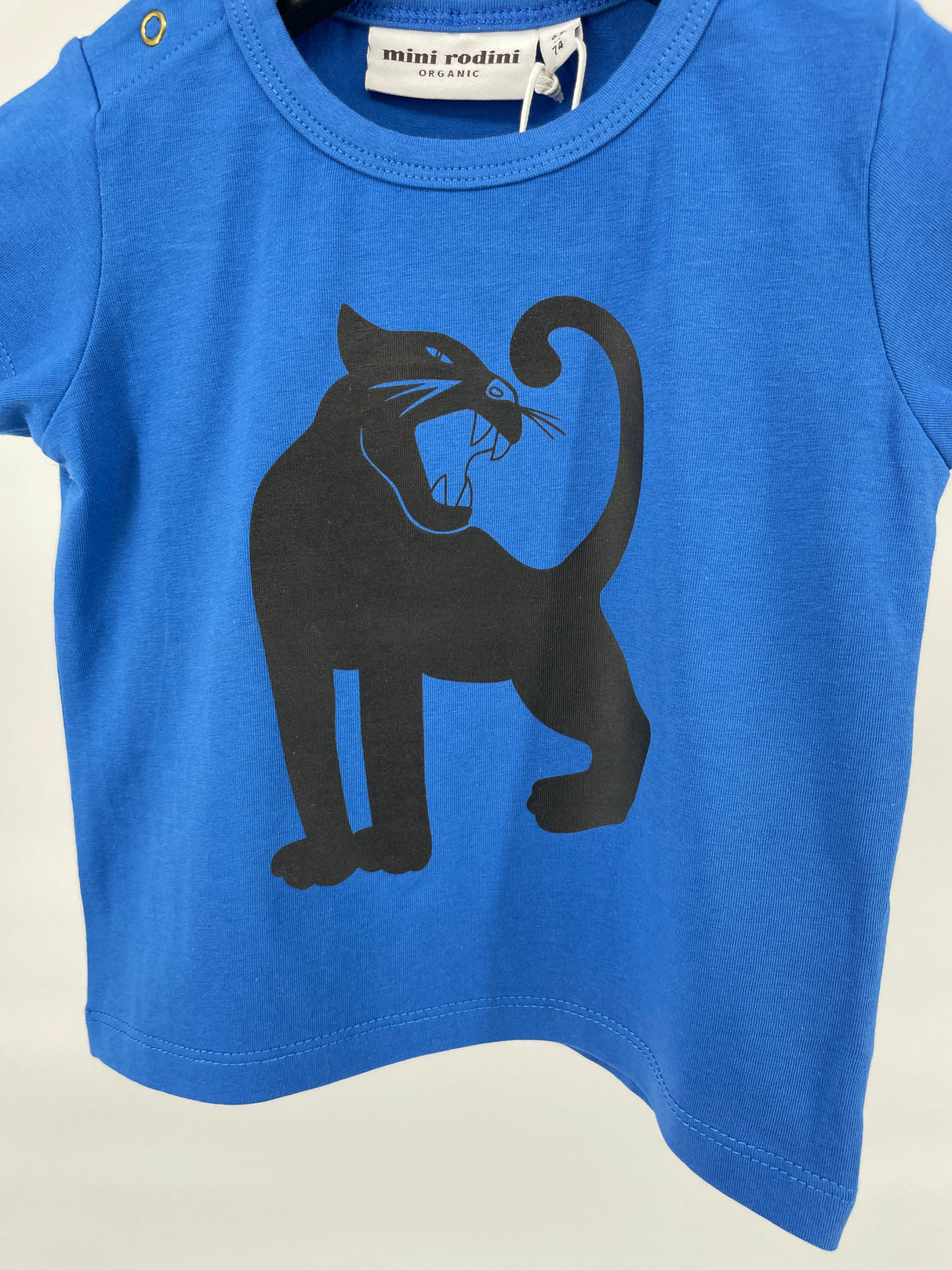 T-shirt Blauw Panter Maat 68 / 74