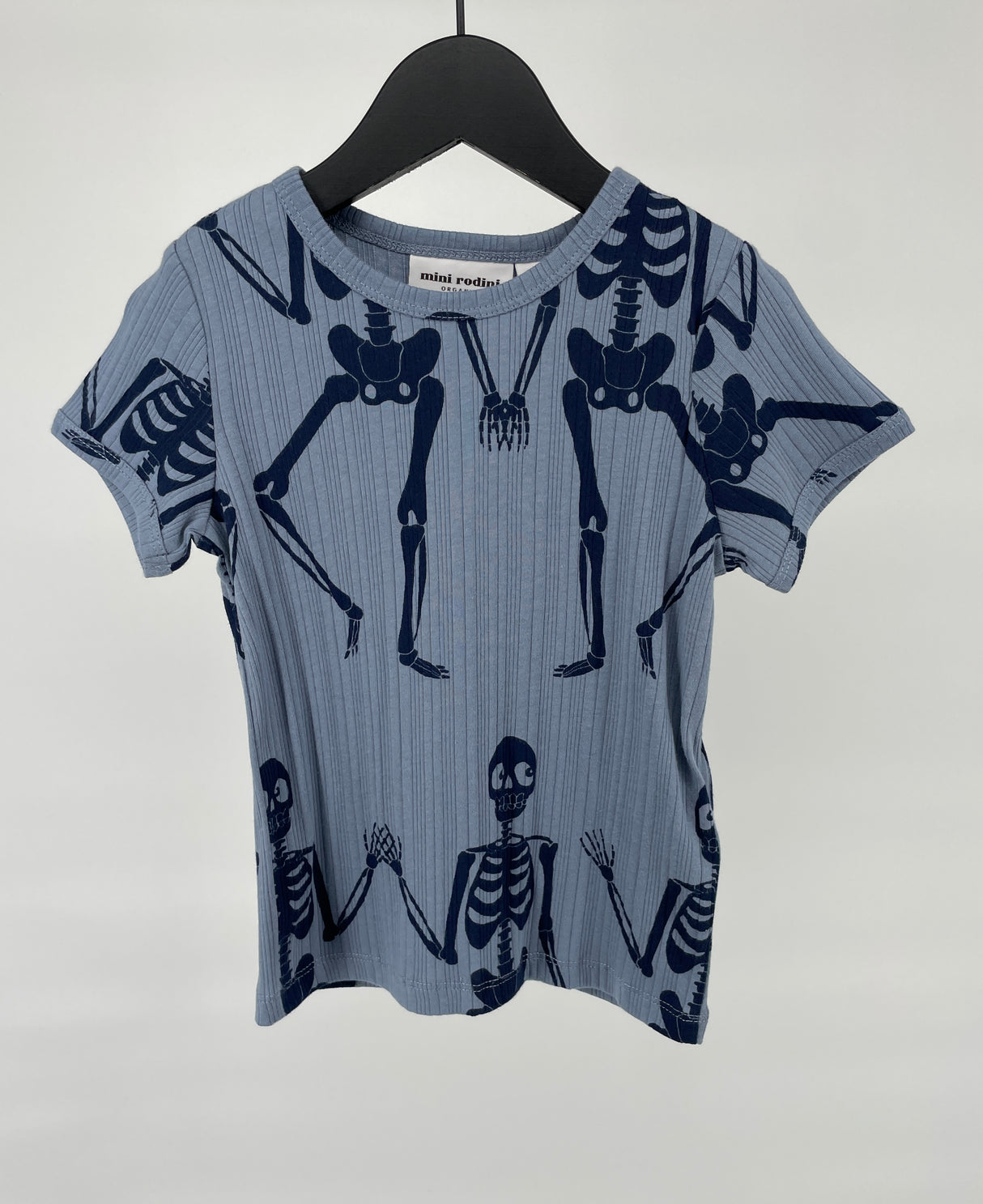 T-shirt Blauw Skelet Maat 92 / 98