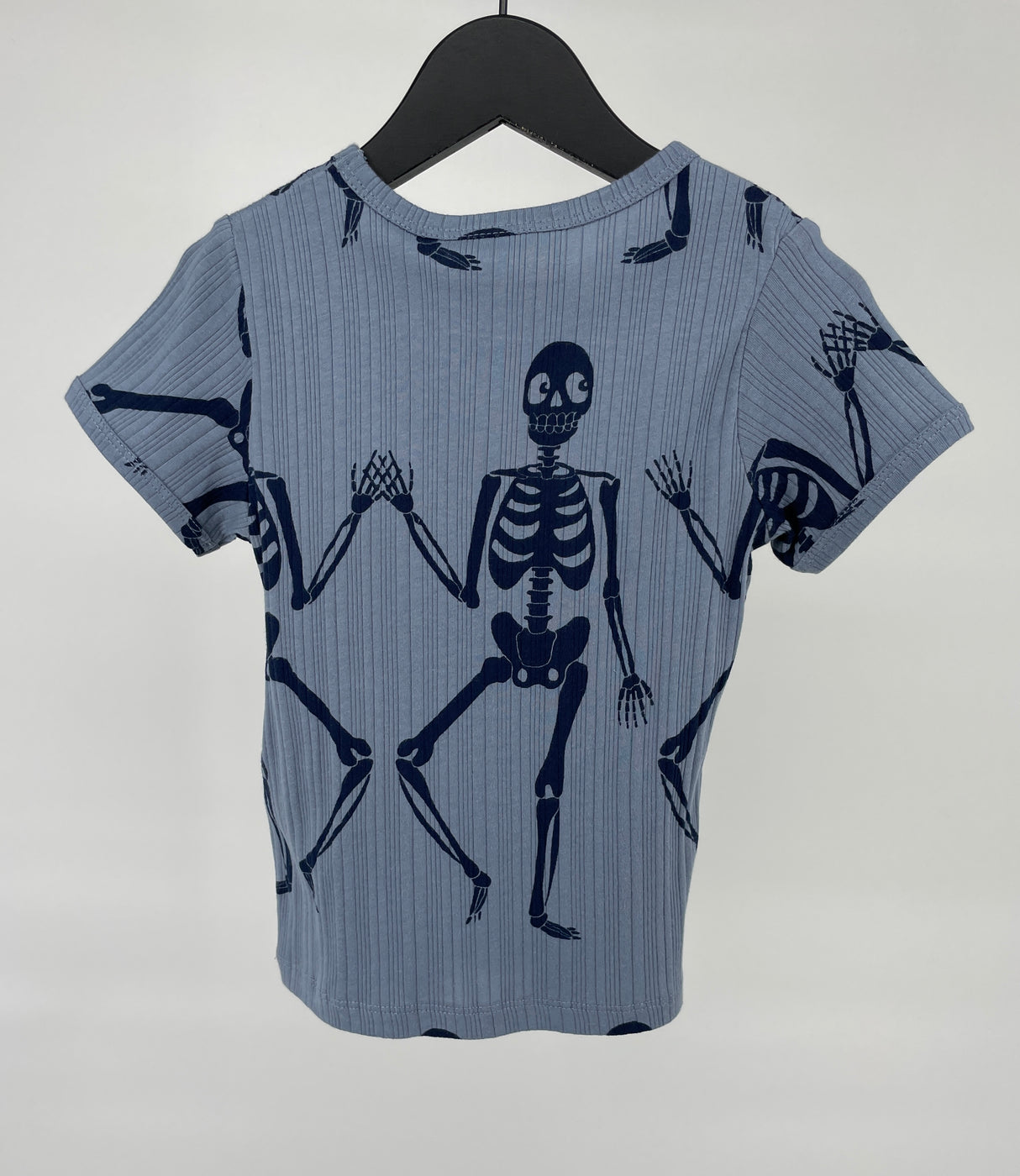 T-shirt Blauw Skelet Maat 92 / 98