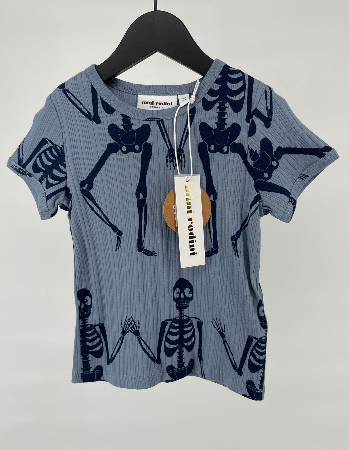 T-shirt Blauw Skelet Maat 92 / 98