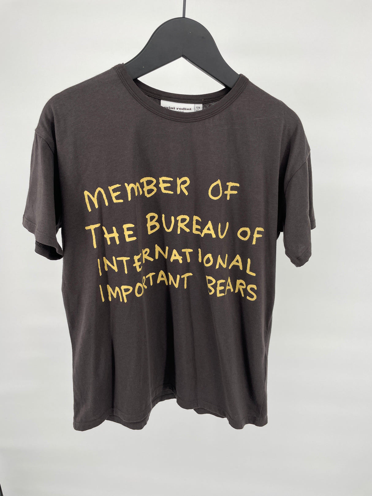 T-shirt Bruin met Tekst Oversized Maat 128 / 134