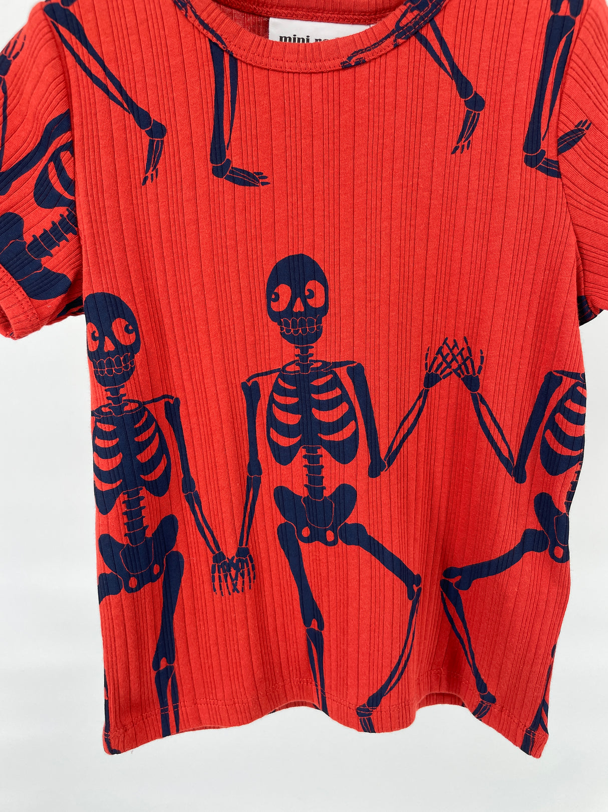 T-shirt Rood Skelet Maat 92 / 98