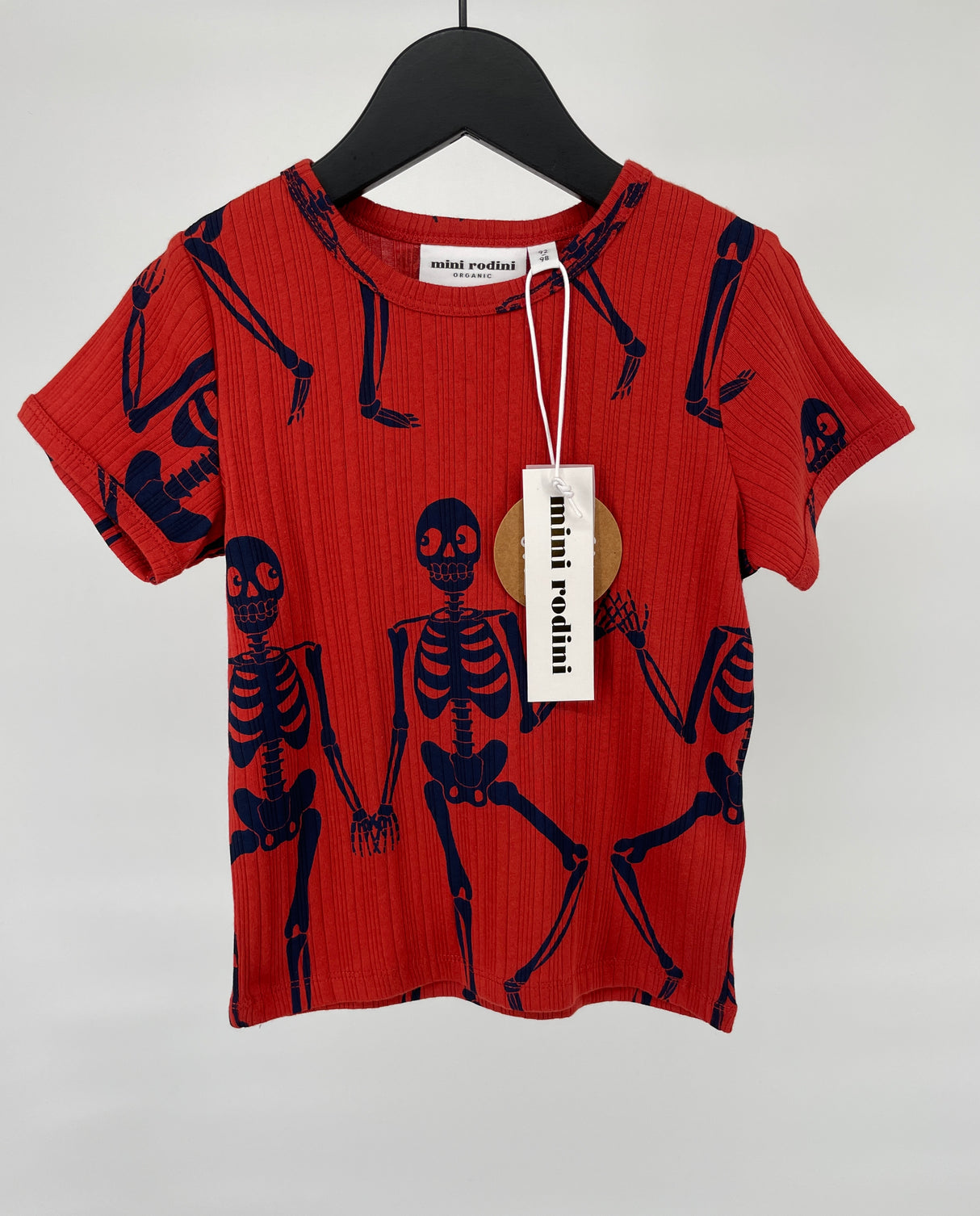 T-shirt Rood Skelet Maat 92 / 98