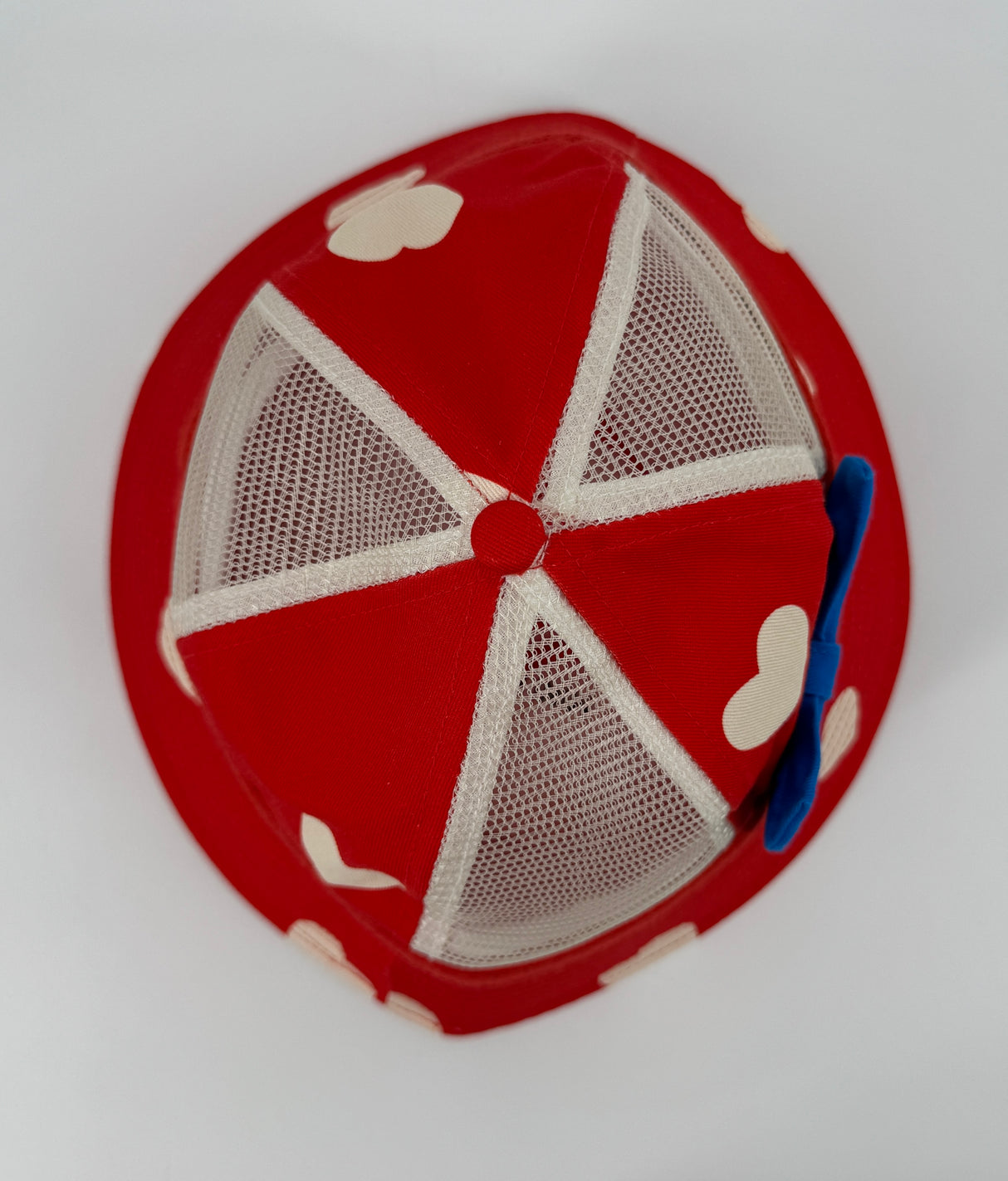 Zonnehoedje Rood Hartjes Strikje Maat 3 - 9 Jaar