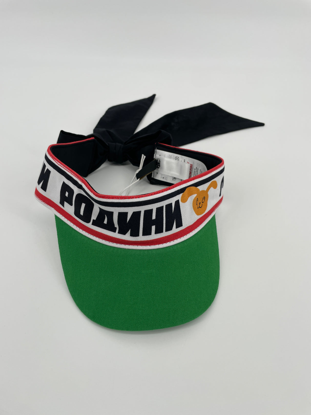 Zonneklep Groen met Tekst en Strik