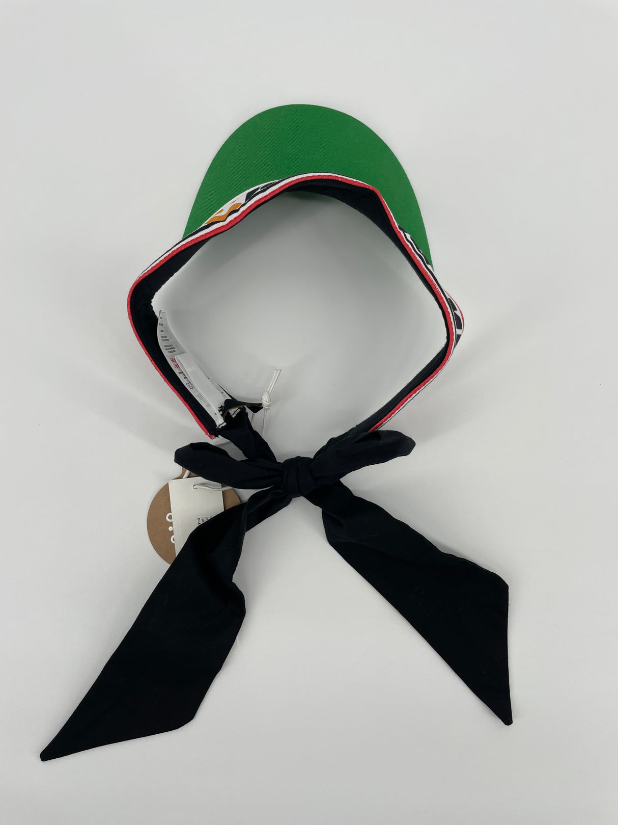 Zonneklep Groen met Tekst en Strik