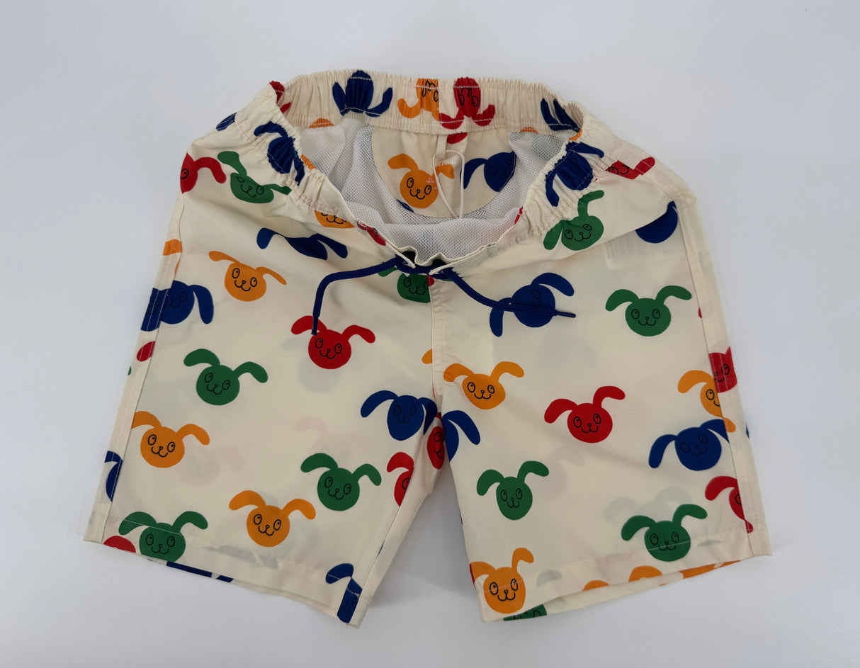 Zwembroek Beige Konijnen Print Maat 140 / 146