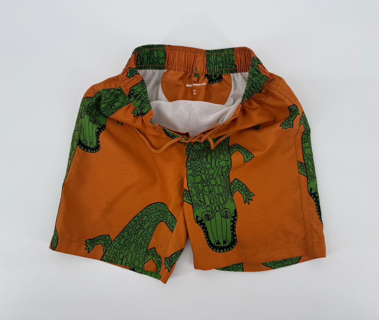 Zwembroek Bruin Krokodillen Print Maat 128 / 134