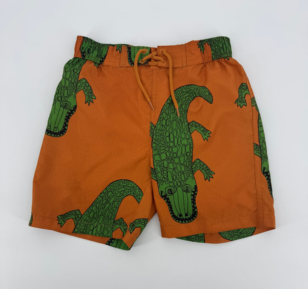 Zwembroek Bruin Krokodillen Print Maat 128 / 134