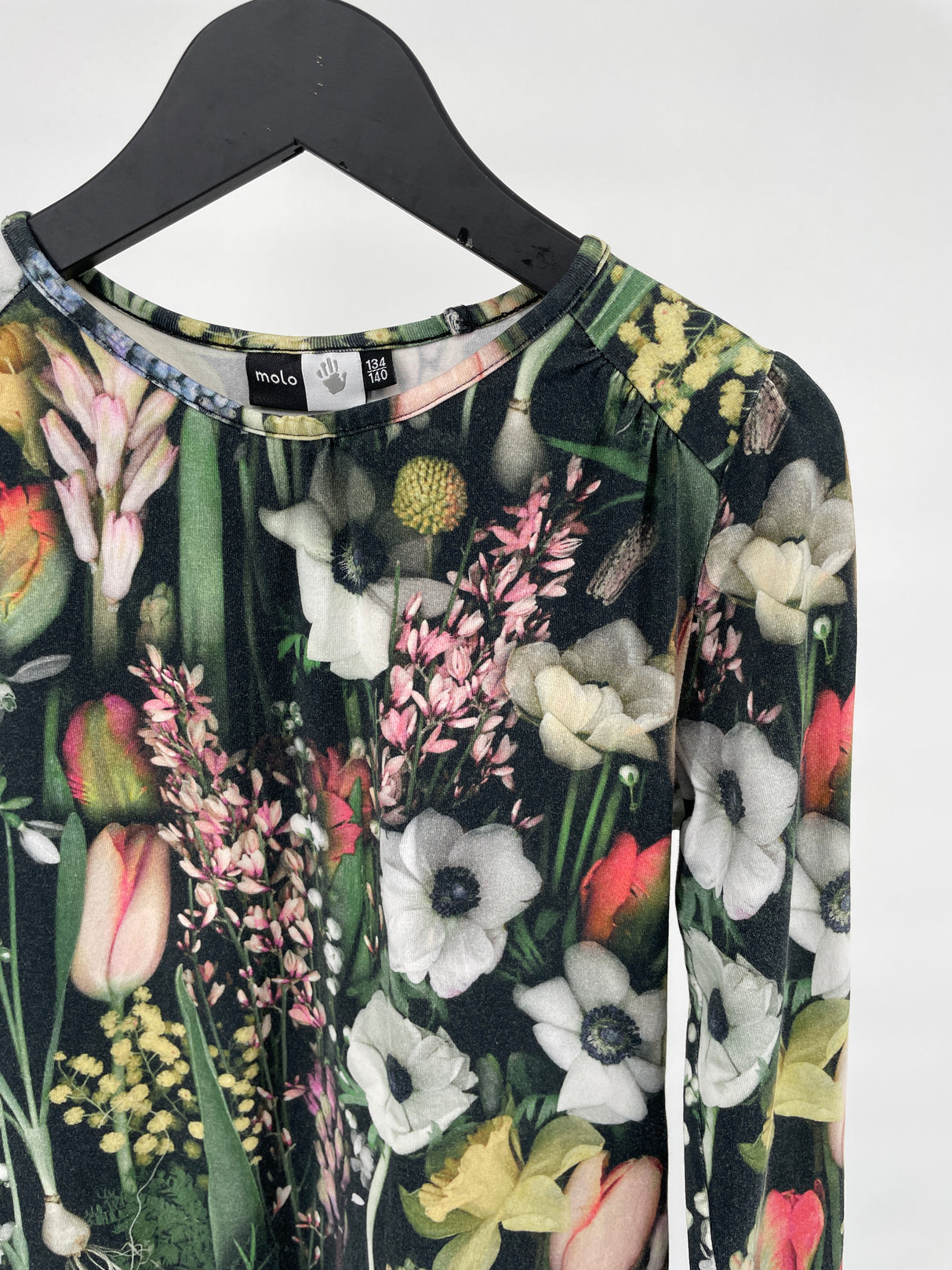 Jurk Lange Mouw Multi Color Bloemenprint Maat 134 / 140