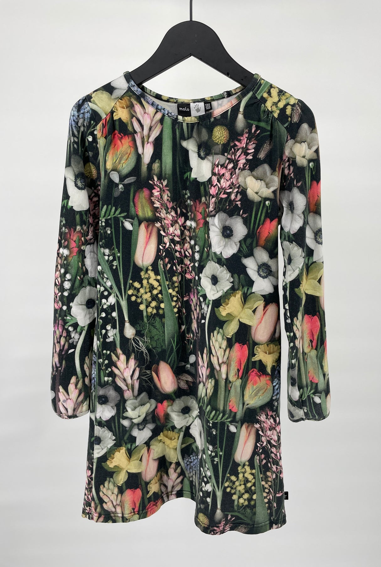 Jurk Lange Mouw Multi Color Bloemenprint Maat 134 / 140