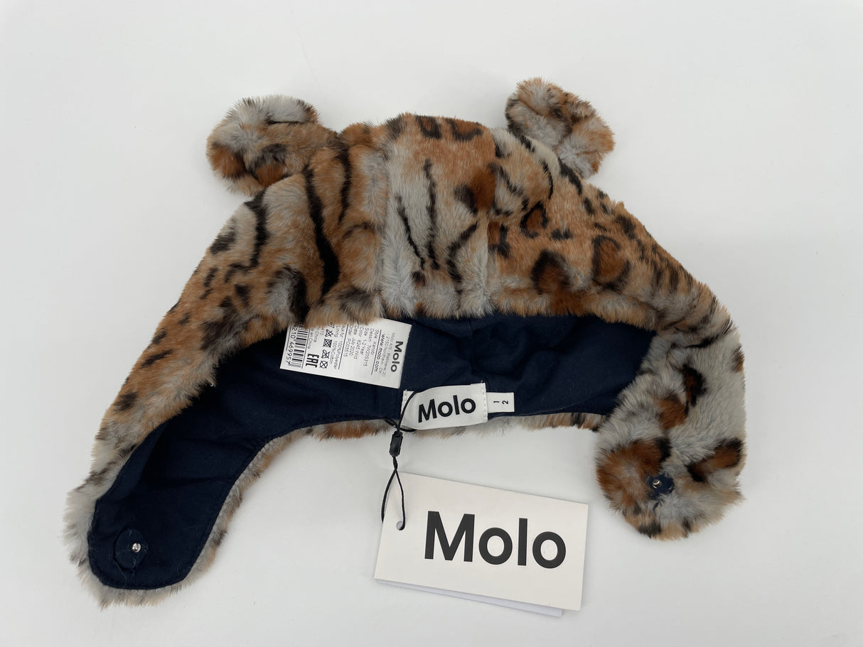 Muts Bruin Cheetah Faux Fur met Oren Maat 1 - 2 Jaar