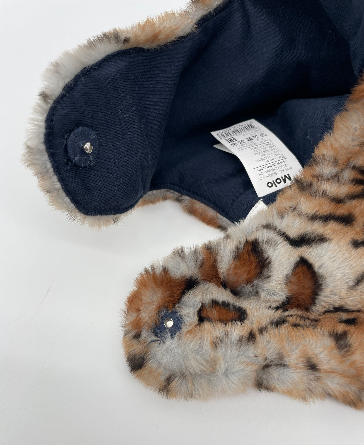 Muts Bruin Cheetah Faux Fur met Oren Maat 1 - 2 Jaar