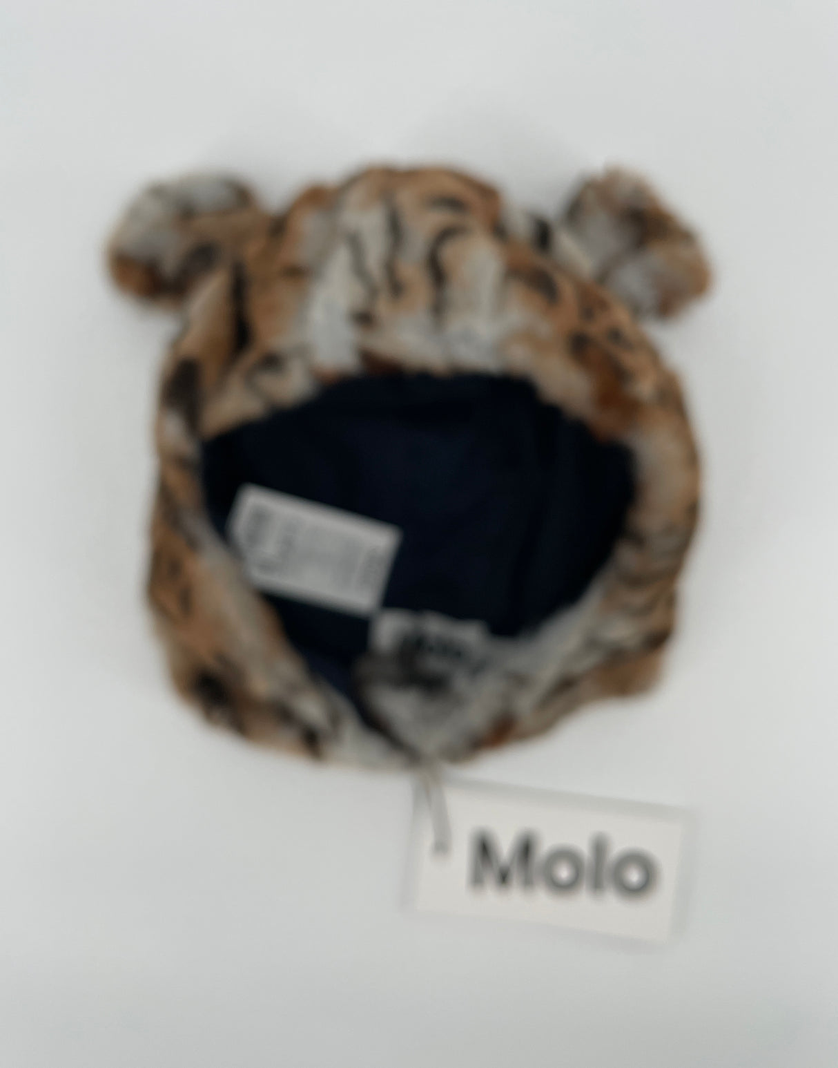 Muts Bruin Cheetah Faux Fur met Oren Maat 1 - 2 Jaar