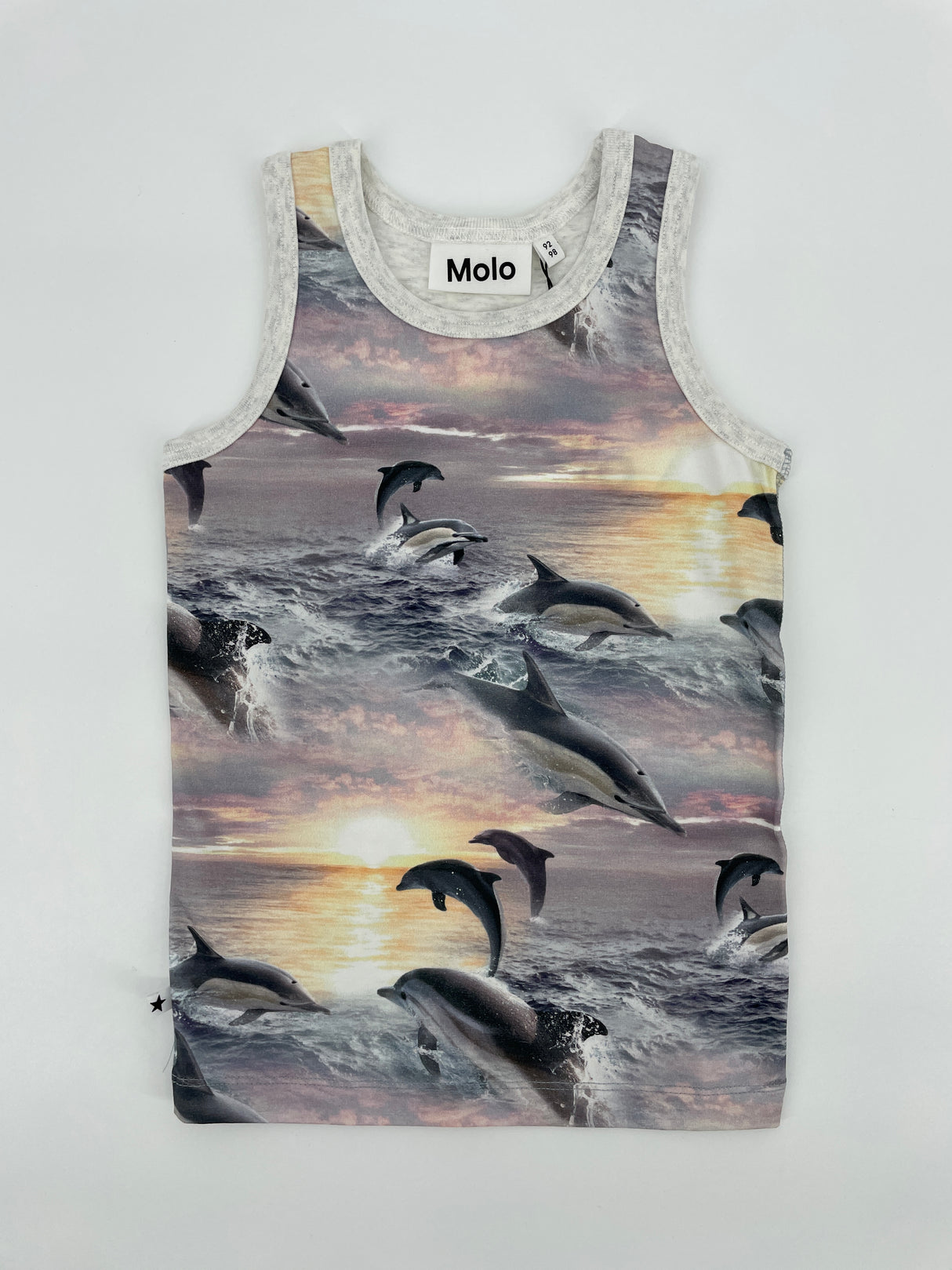 Tanktop Beige Dolfijnen Maat 92 / 98