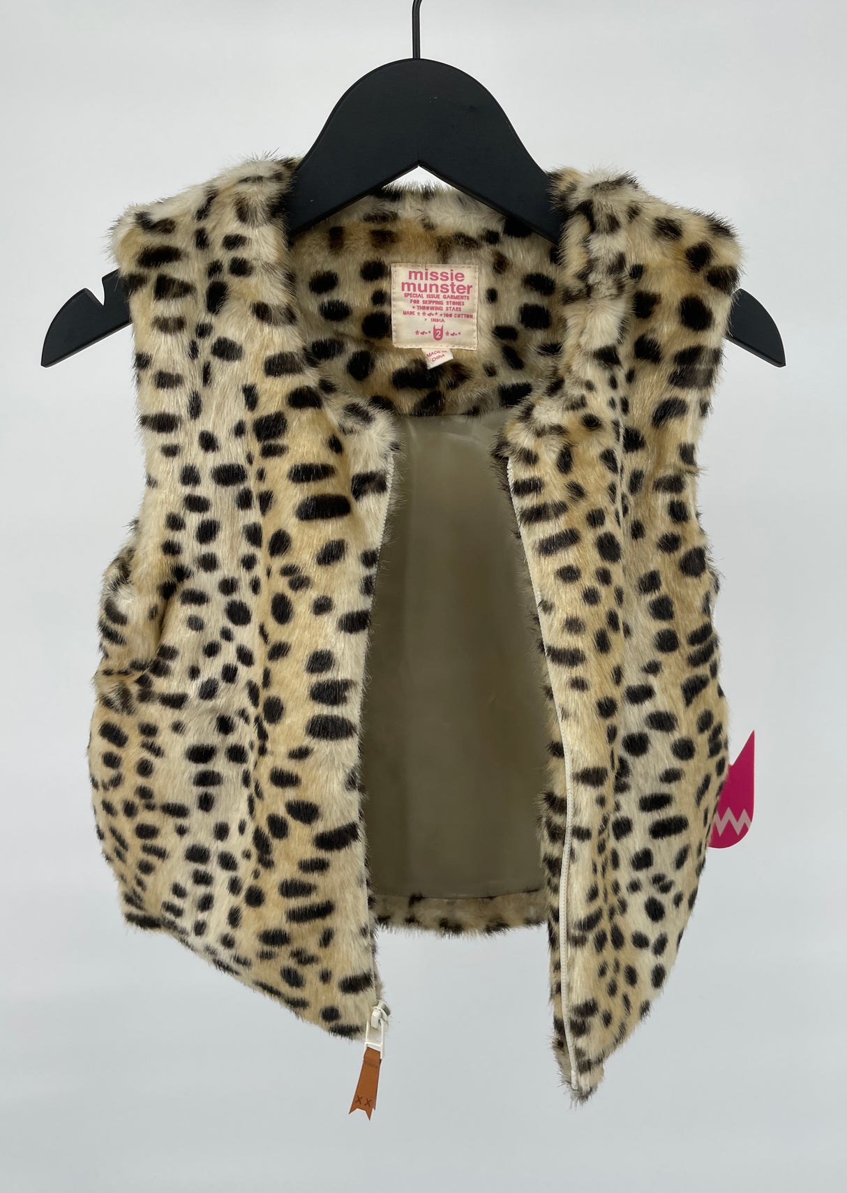 Bodywarmer Vest Beige Cheetah