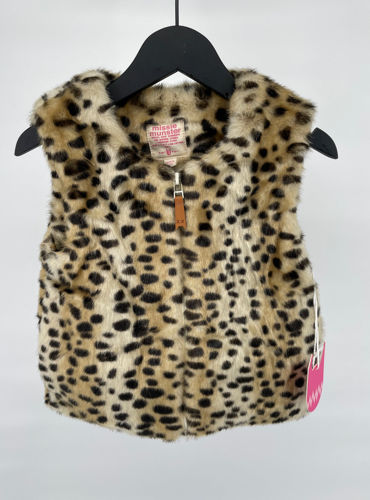 Bodywarmer Vest Beige Cheetah